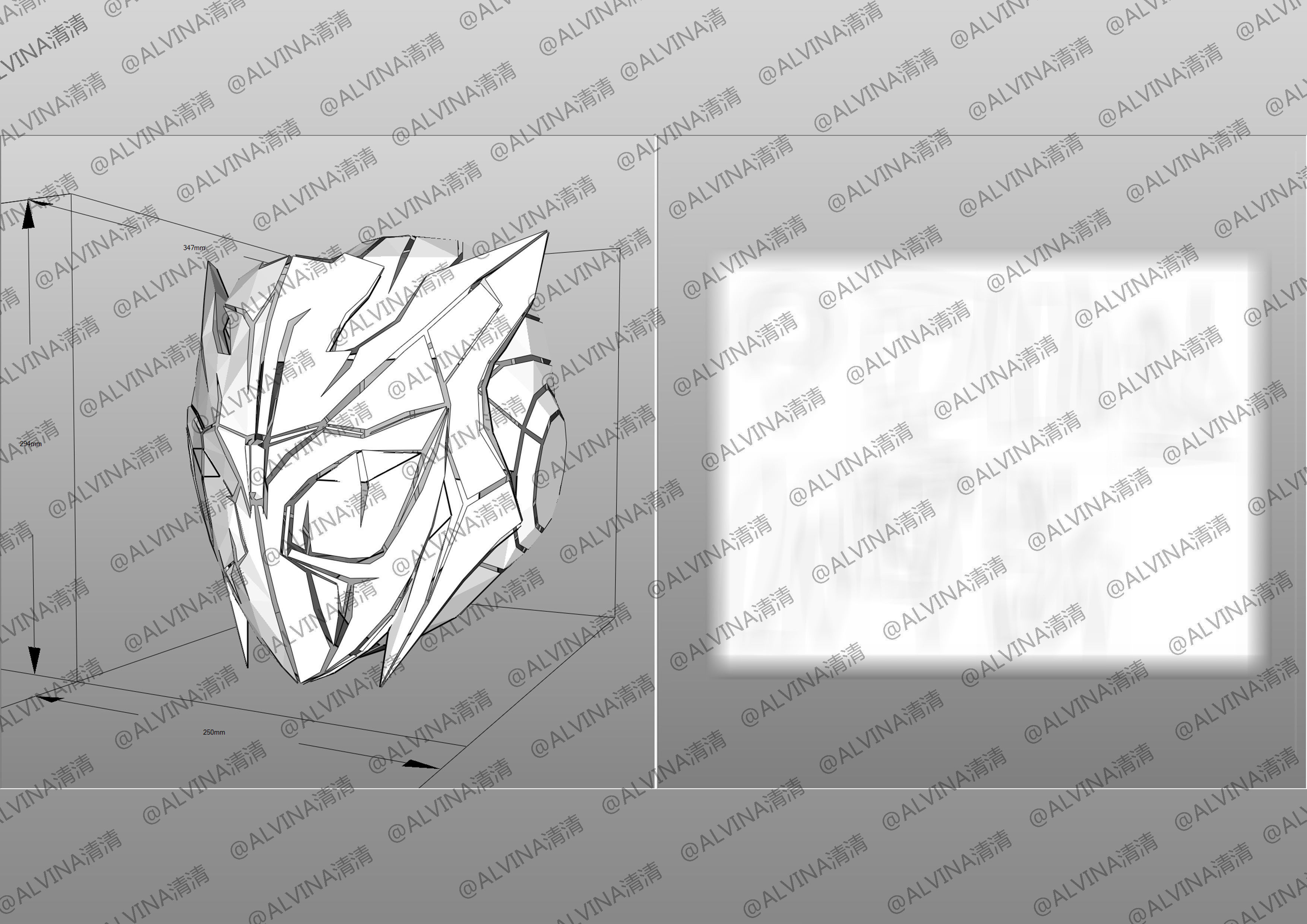 Kamen Rider Valkyrie Armor - DIY Cosplay Pepakura Foam Template Low-poly 3D model_19