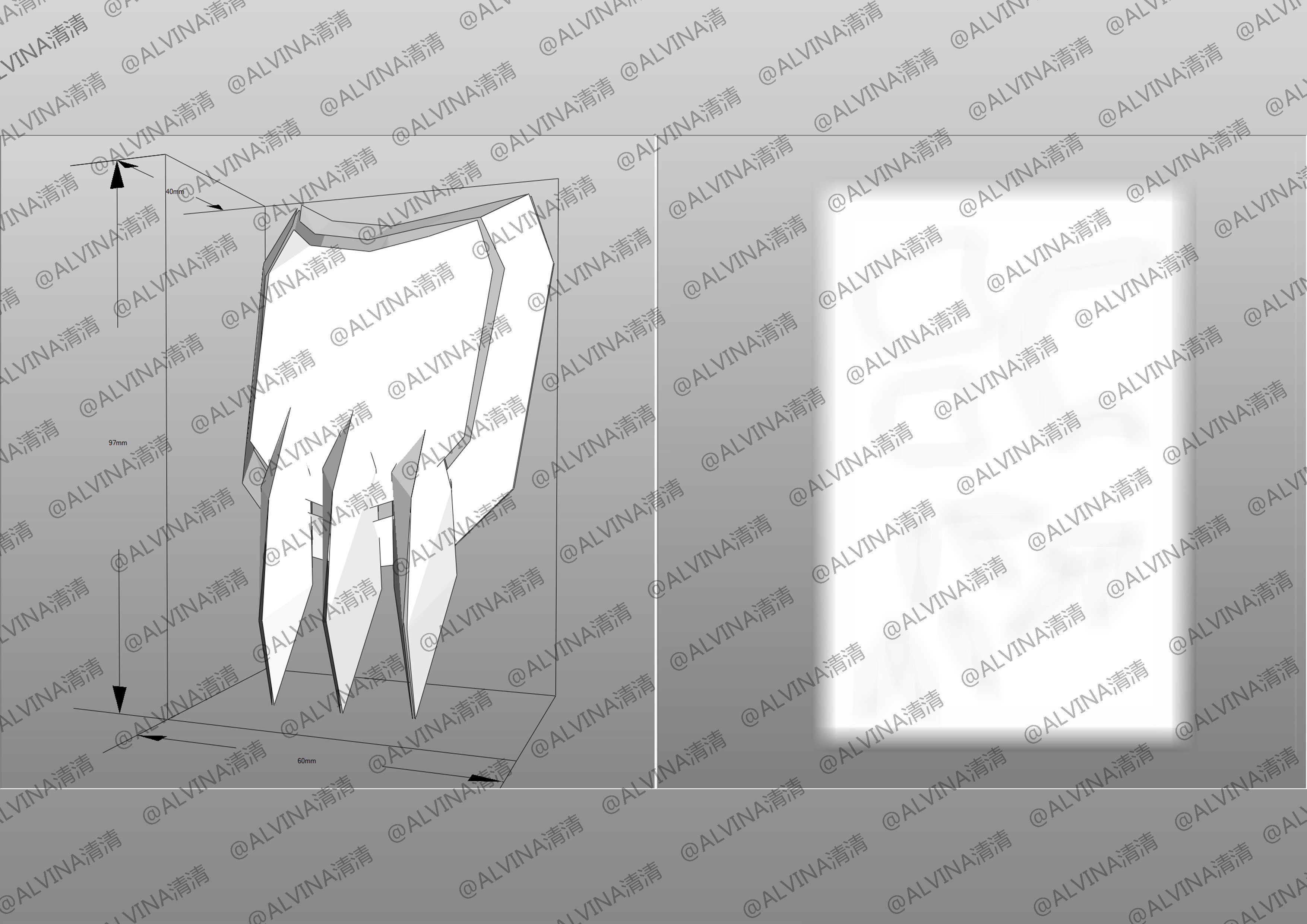 Kamen Rider Valkyrie Armor - DIY Cosplay Pepakura Foam Template Low-poly 3D model_33