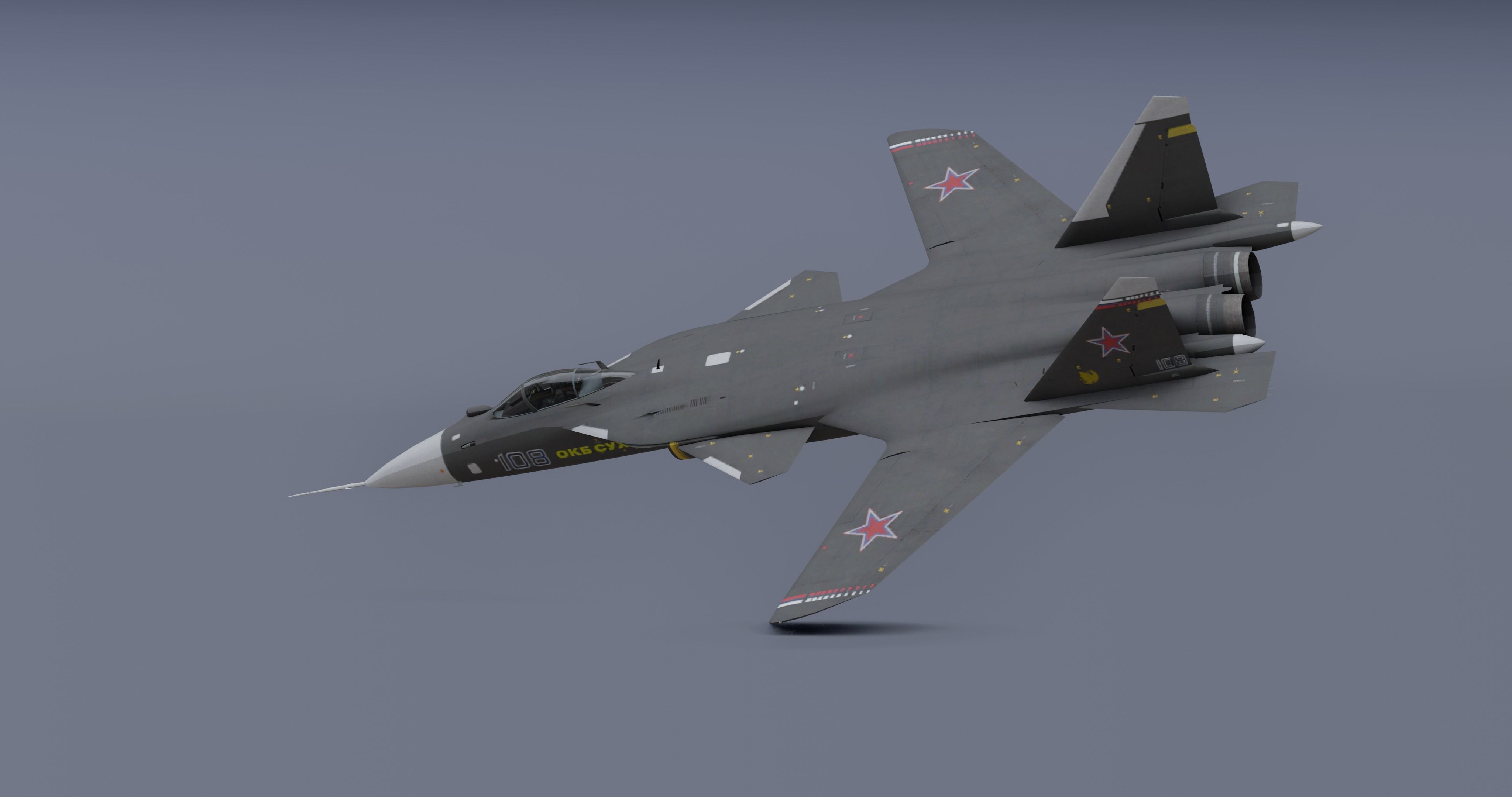 Pack Sukhoi Russian Aircraft - 9 Aircrafts Low-poly 3D model_50