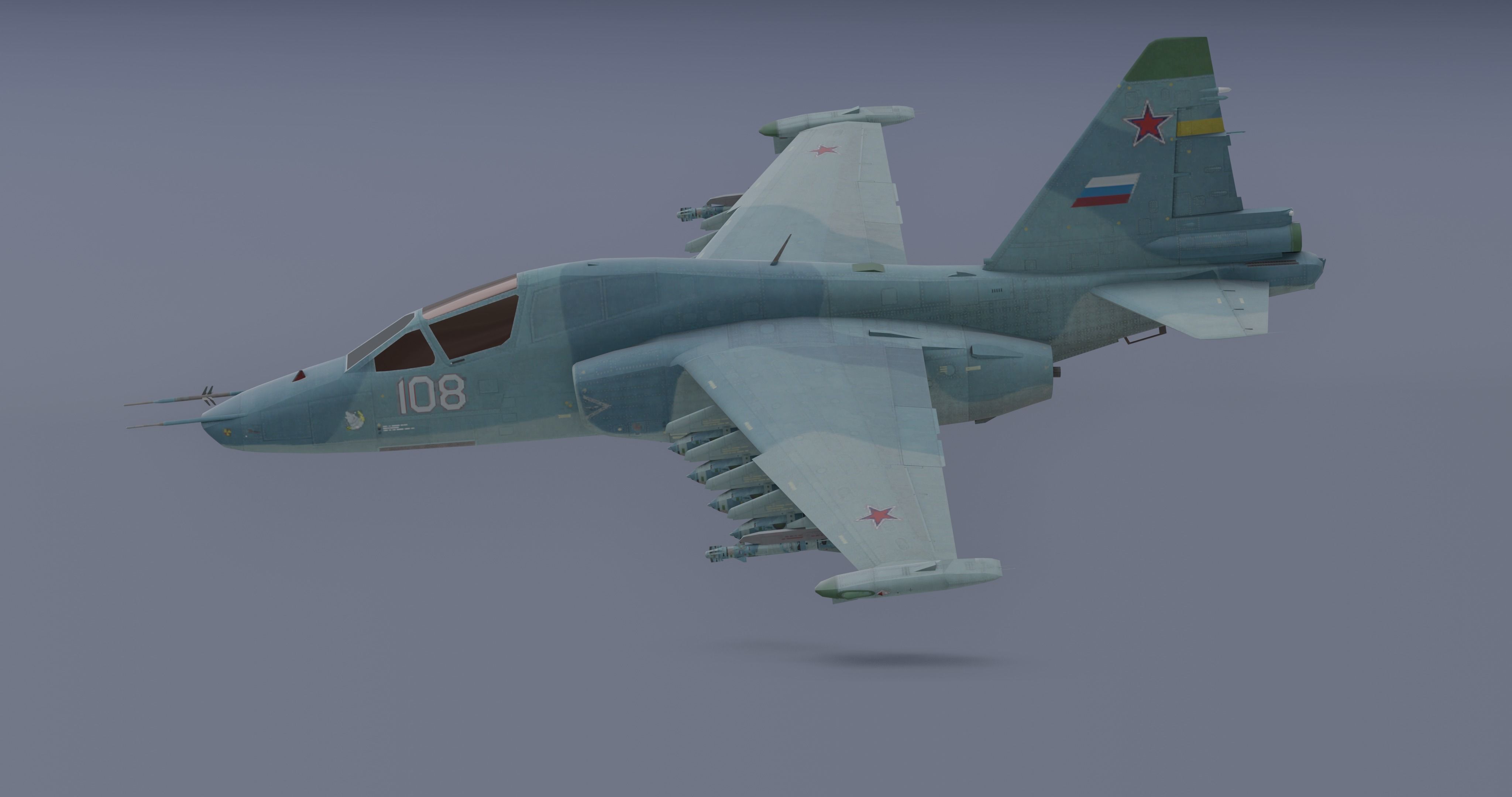 Pack Sukhoi Russian Aircraft - 9 Aircrafts Low-poly 3D model_6
