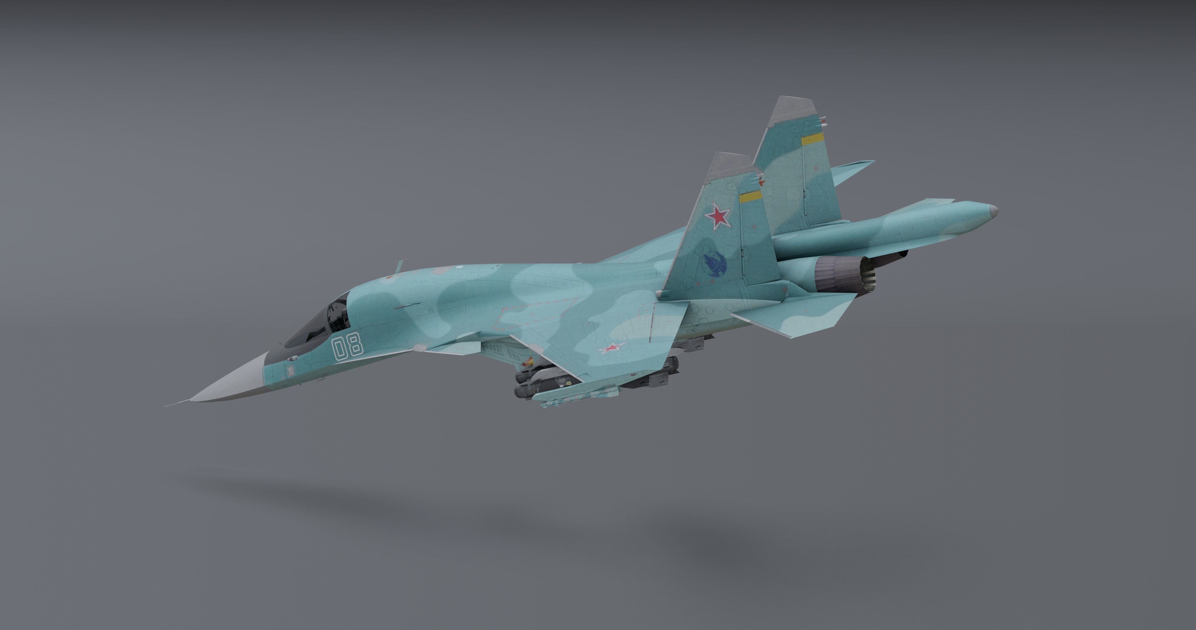 Pack Sukhoi Russian Aircraft - 9 Aircrafts Low-poly 3D model_30