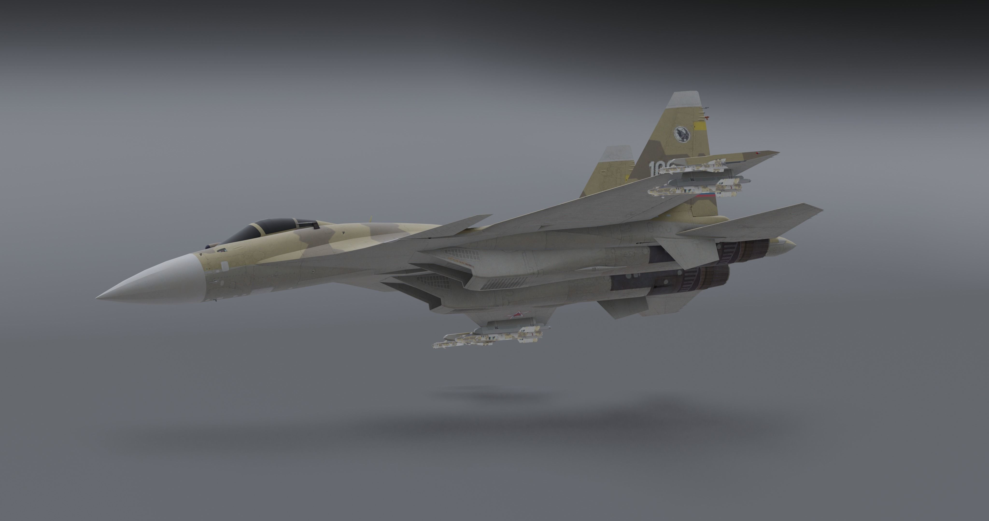 Pack Sukhoi Russian Aircraft - 9 Aircrafts Low-poly 3D model_41
