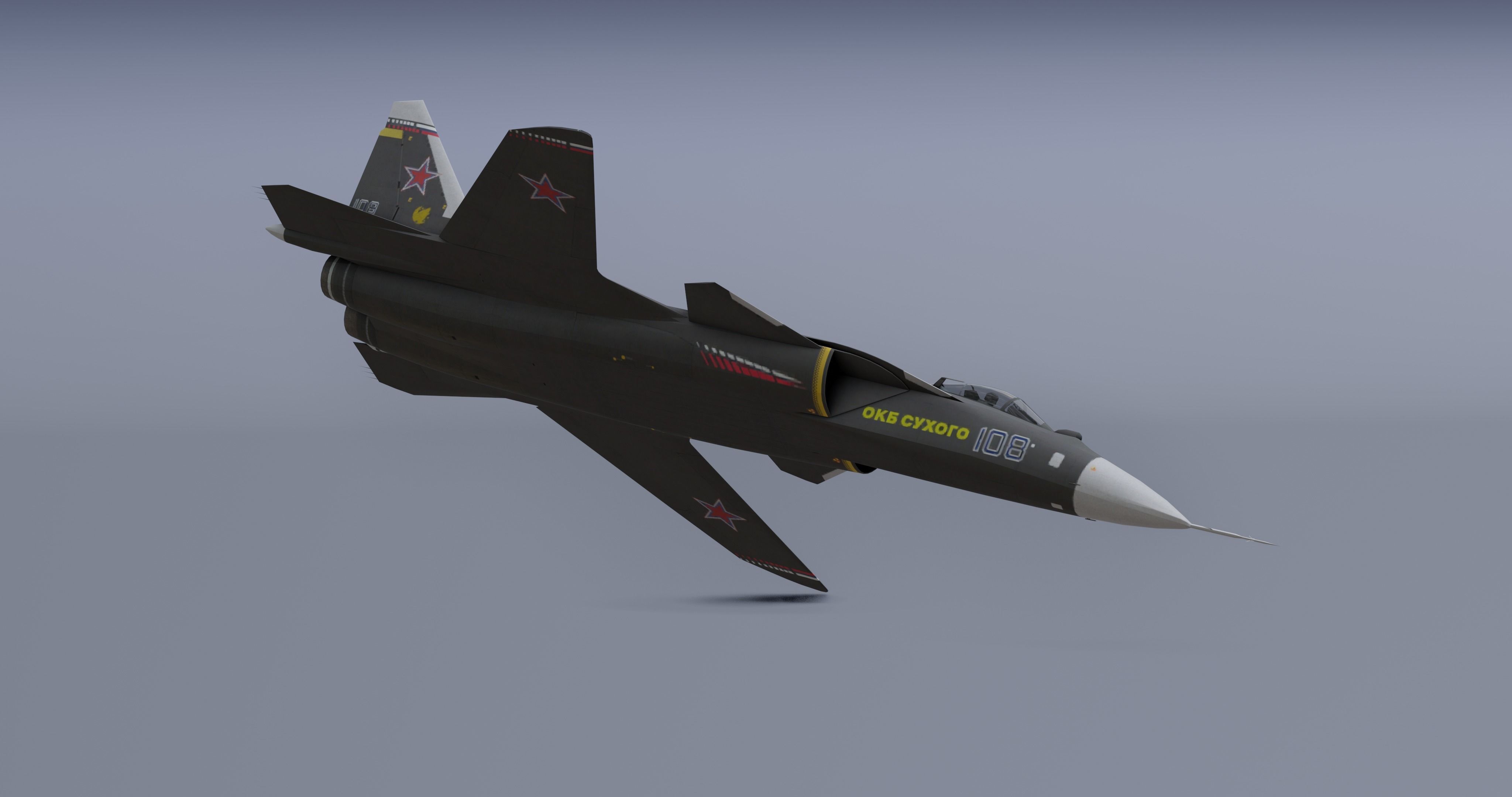 Pack Sukhoi Russian Aircraft - 9 Aircrafts Low-poly 3D model_46