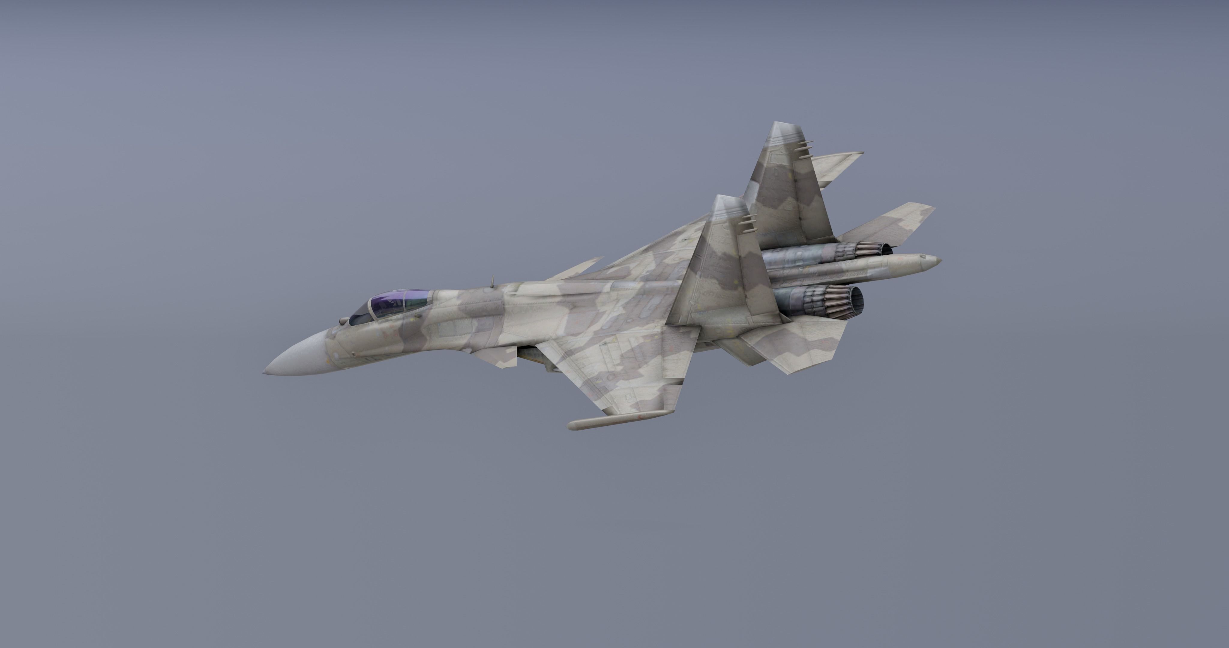 Pack Sukhoi Russian Aircraft - 9 Aircrafts Low-poly 3D model_22