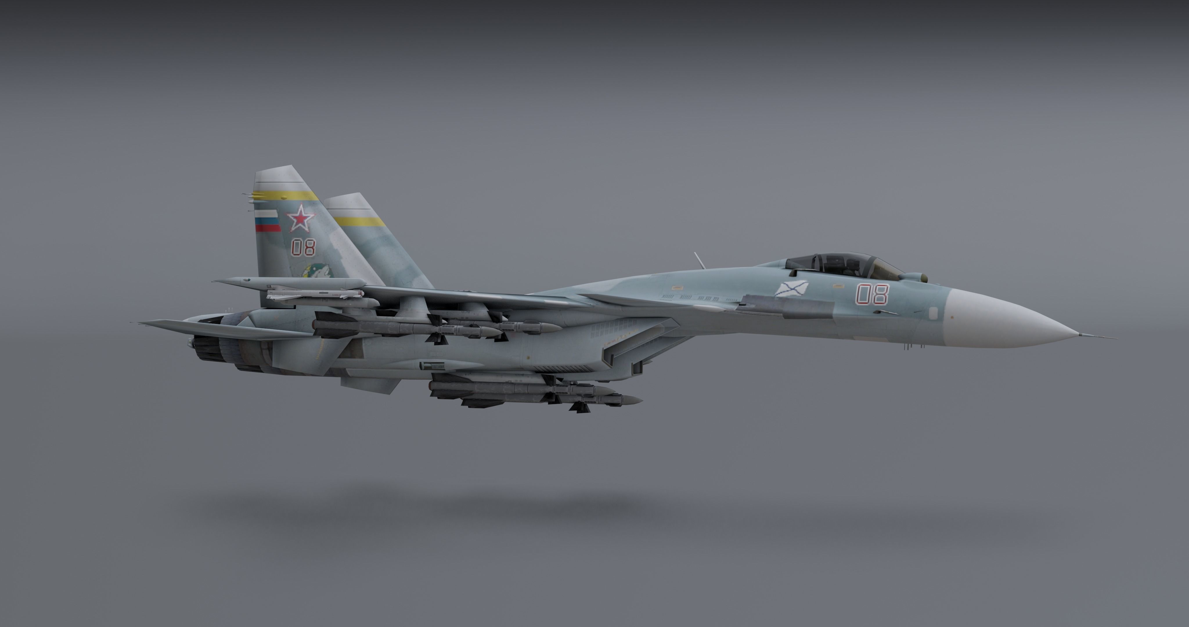 Pack Sukhoi Russian Aircraft - 9 Aircrafts Low-poly 3D model_26