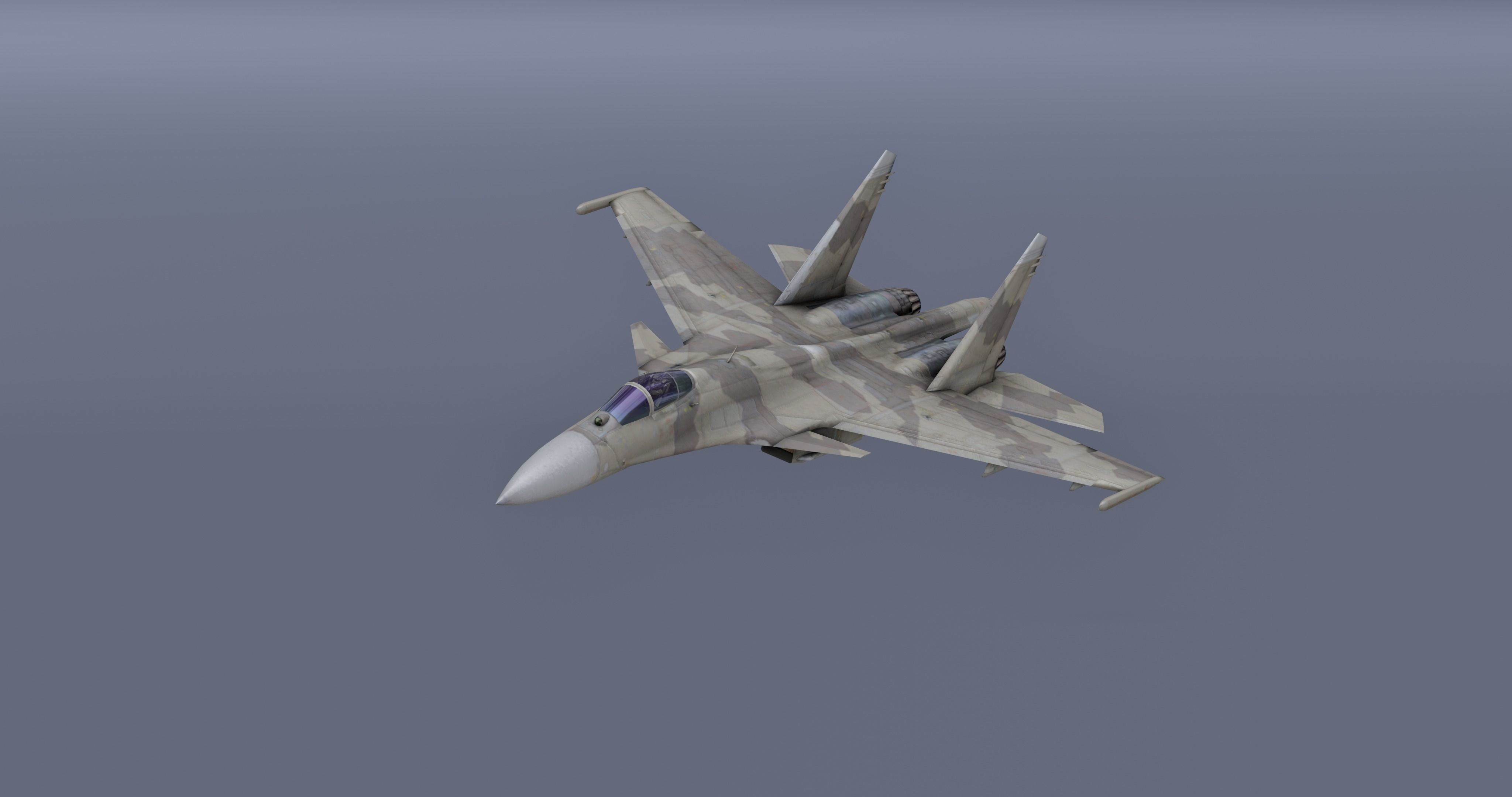 Pack Sukhoi Russian Aircraft - 9 Aircrafts Low-poly 3D model_2