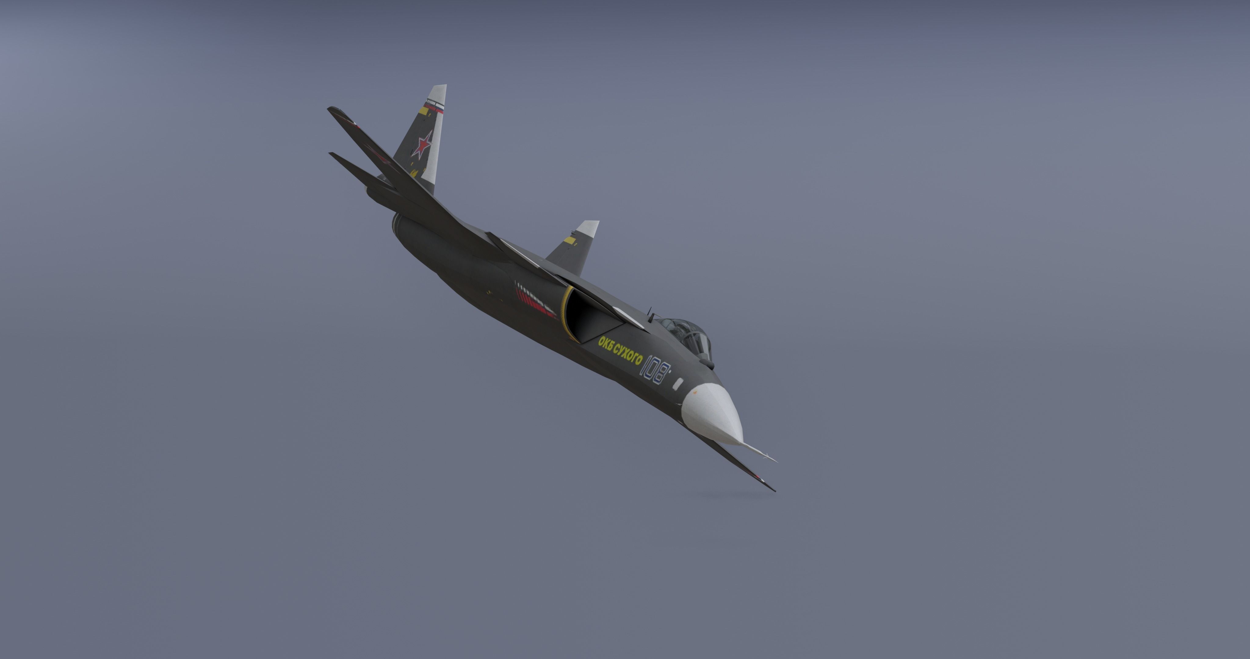 Pack Sukhoi Russian Aircraft - 9 Aircrafts Low-poly 3D model_47