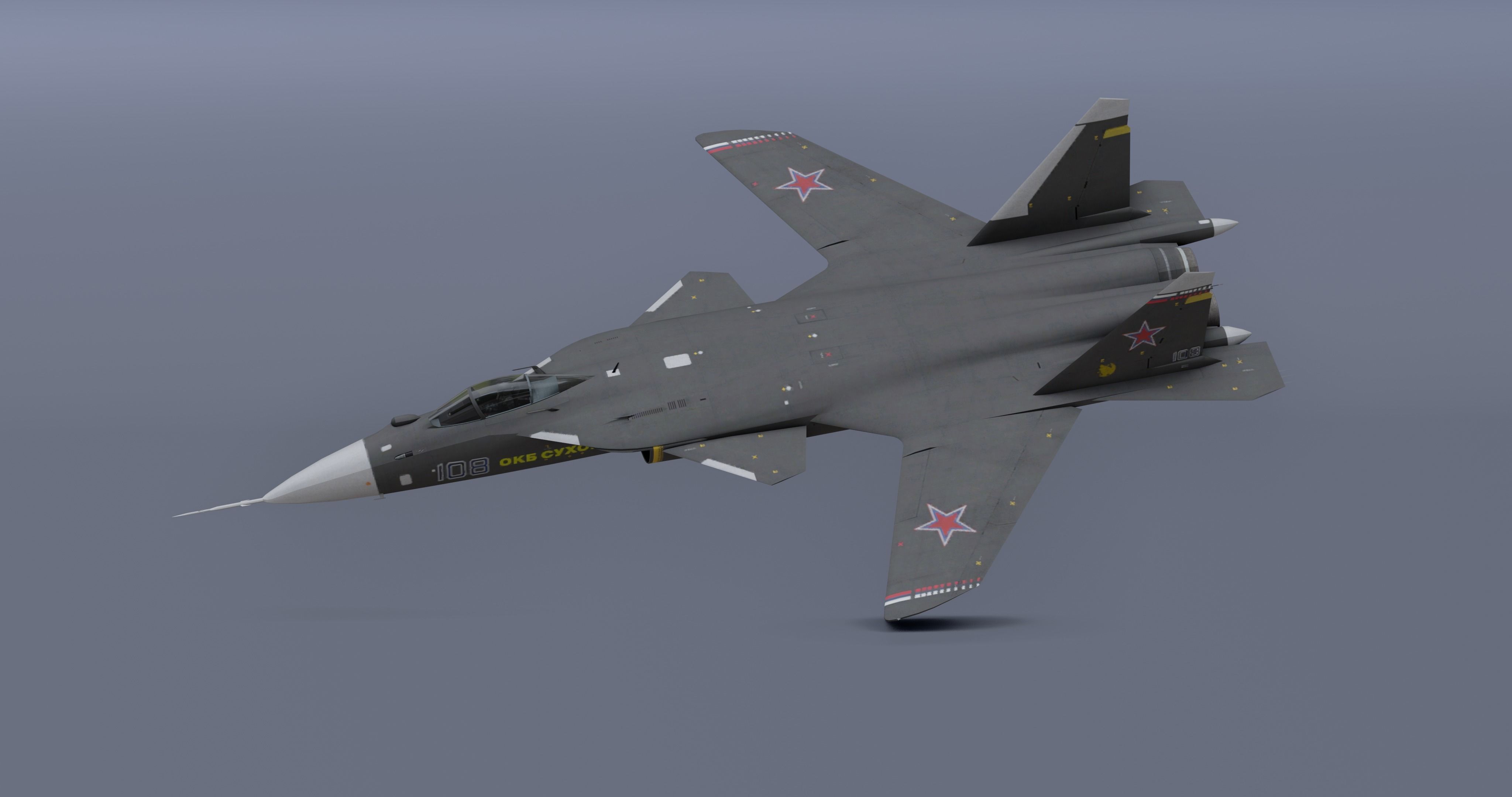 Pack Sukhoi Russian Aircraft - 9 Aircrafts Low-poly 3D model_49