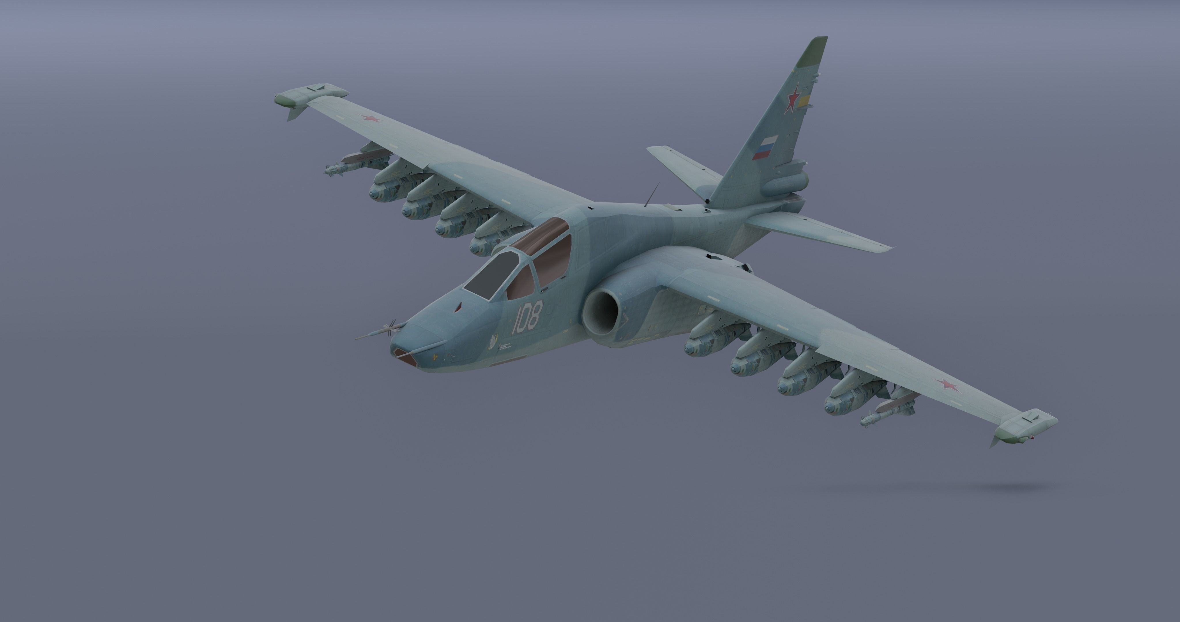Pack Sukhoi Russian Aircraft - 9 Aircrafts Low-poly 3D model_5