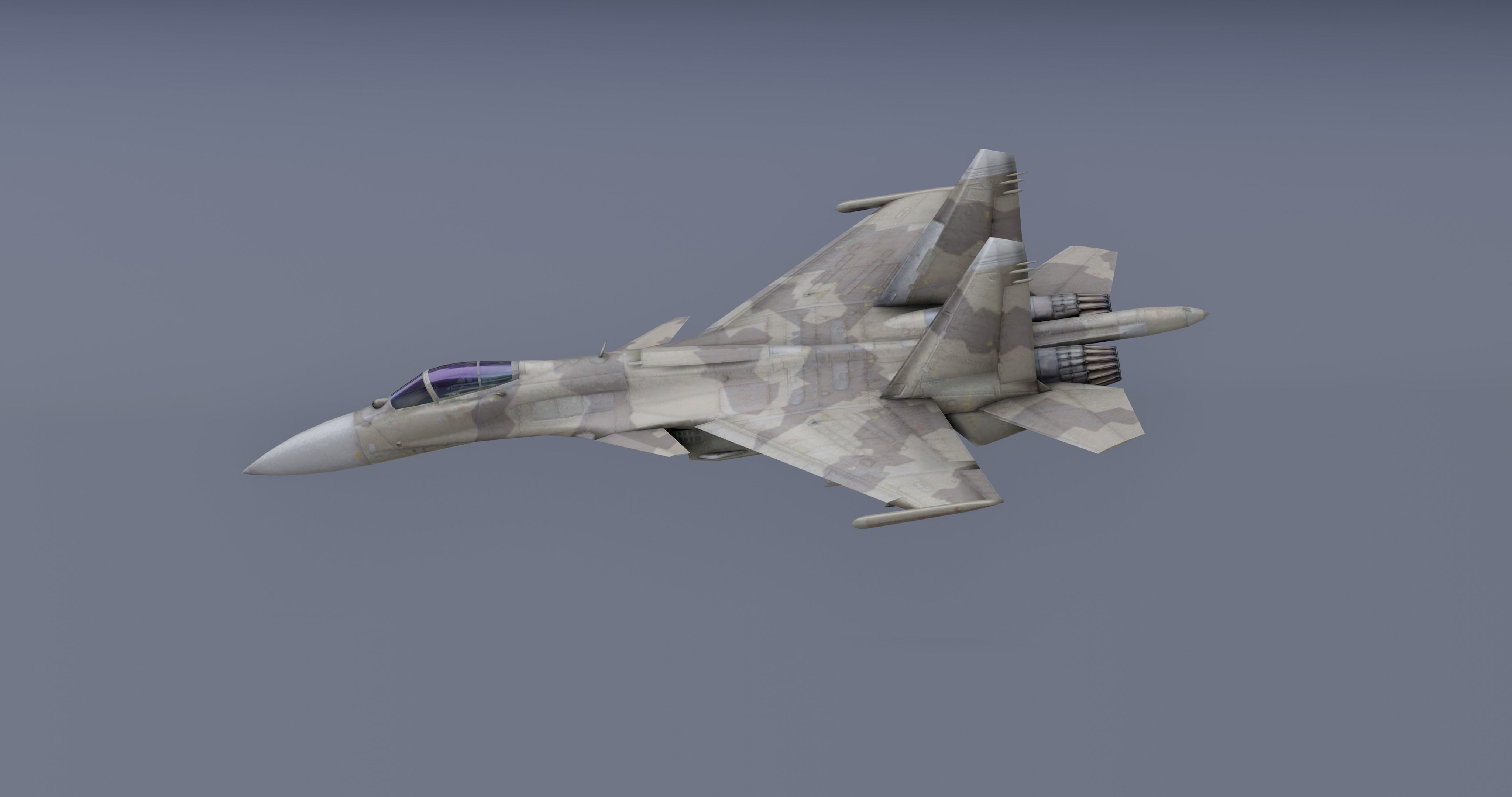 Pack Sukhoi Russian Aircraft - 9 Aircrafts Low-poly 3D model_19
