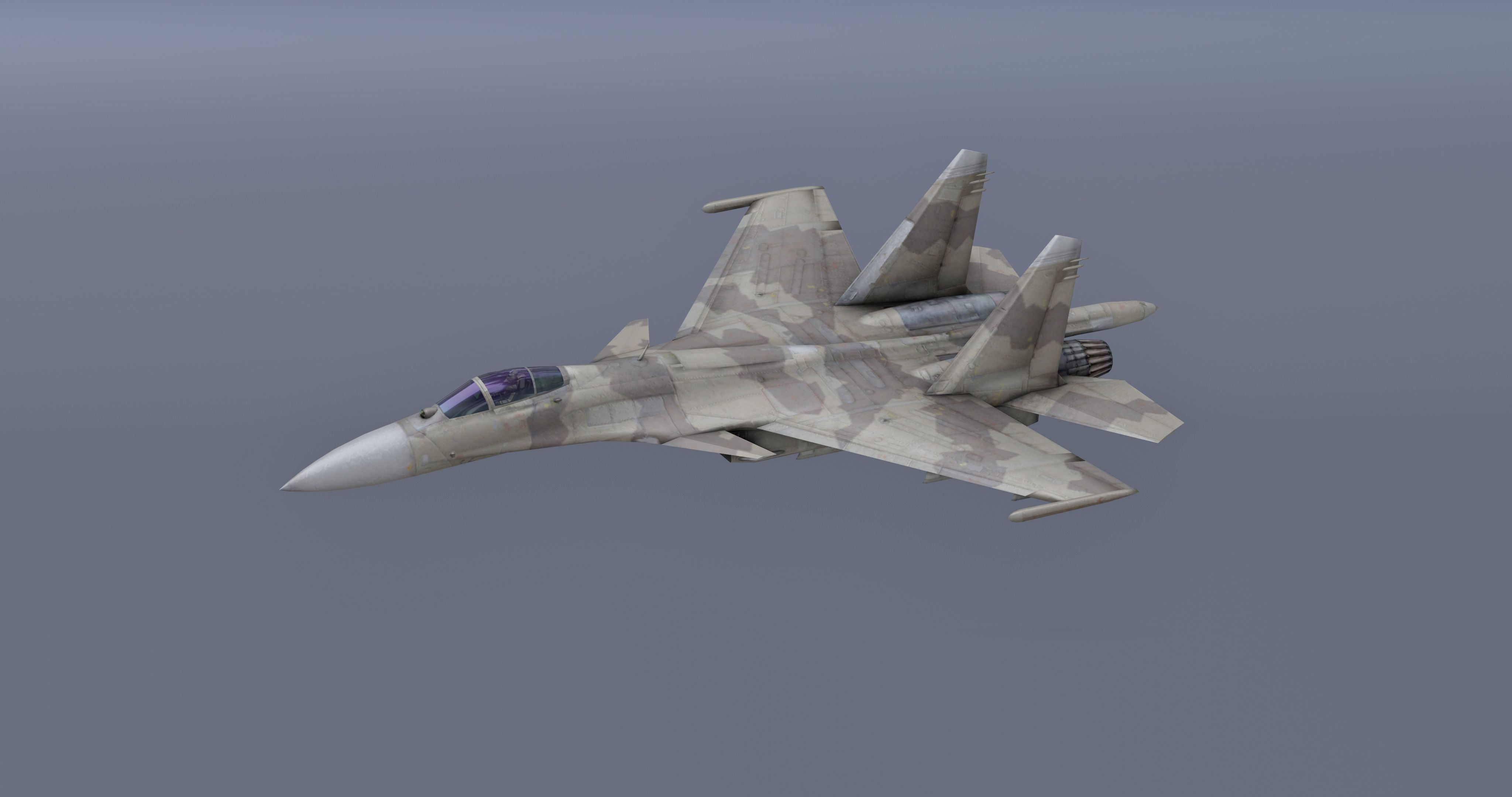 Pack Sukhoi Russian Aircraft - 9 Aircrafts Low-poly 3D model_20