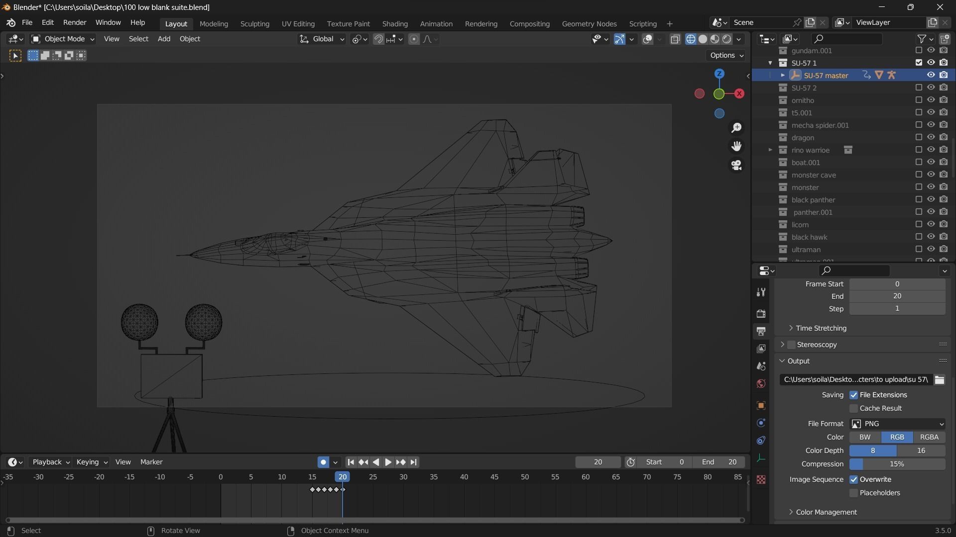 Pack Sukhoi Russian Aircraft - 9 Aircrafts Low-poly 3D model_8