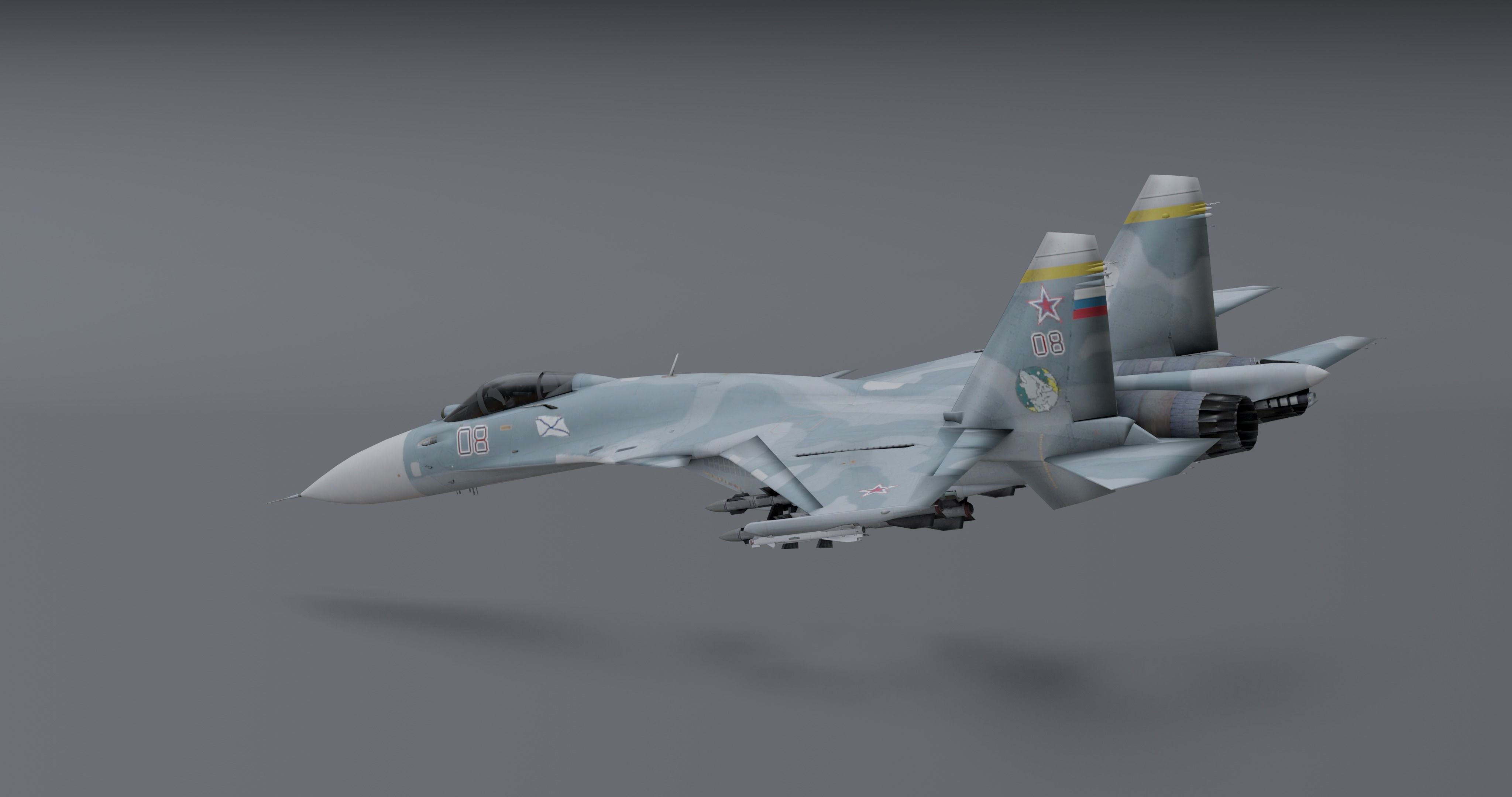 Pack Sukhoi Russian Aircraft - 9 Aircrafts Low-poly 3D model_28