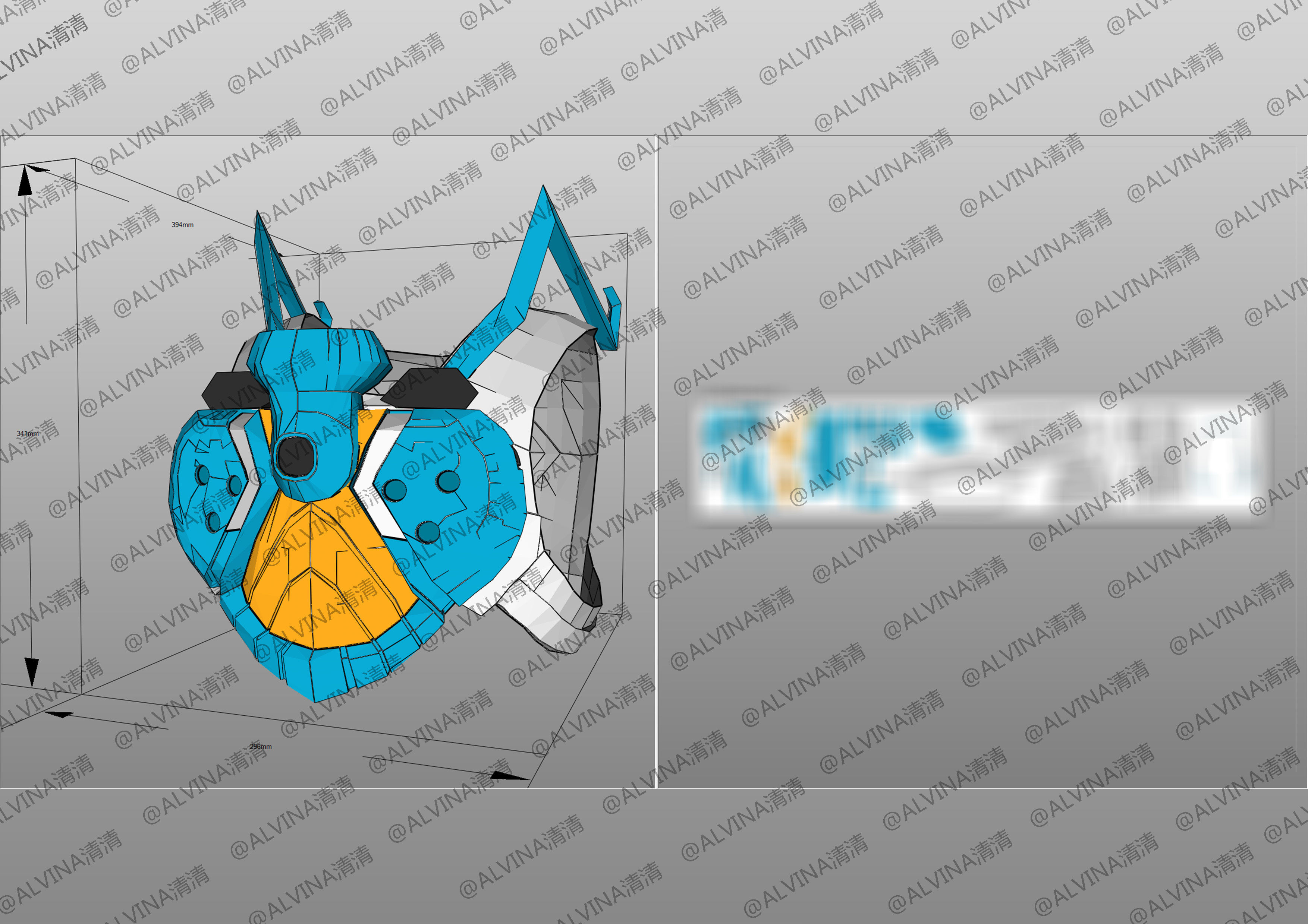 Kamen Rider Gotchard Armor - DIY Cosplay Pepakura Foam Template Low-poly 3D model_16