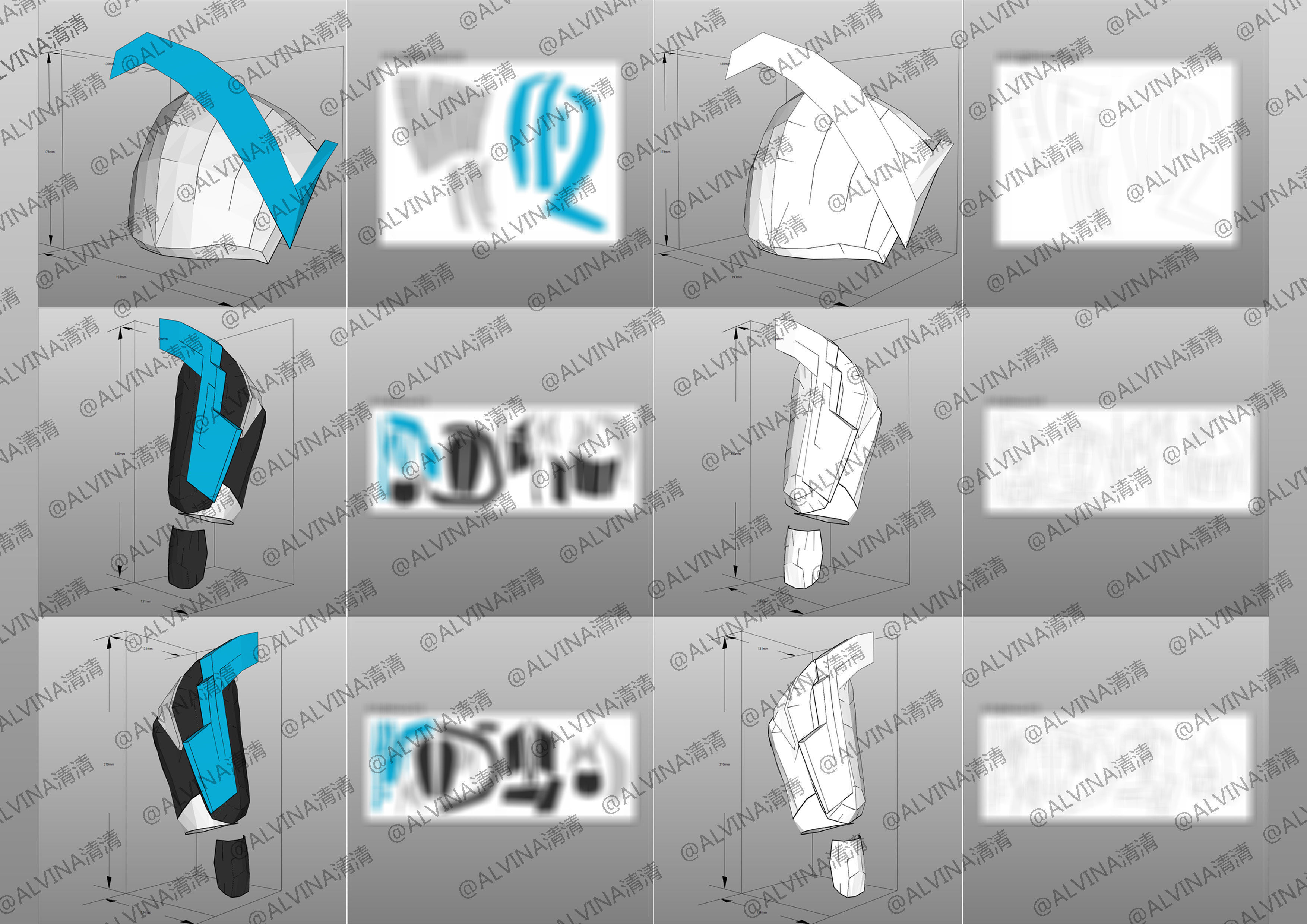 Kamen Rider Gotchard Armor - DIY Cosplay Pepakura Foam Template Low-poly 3D model_10