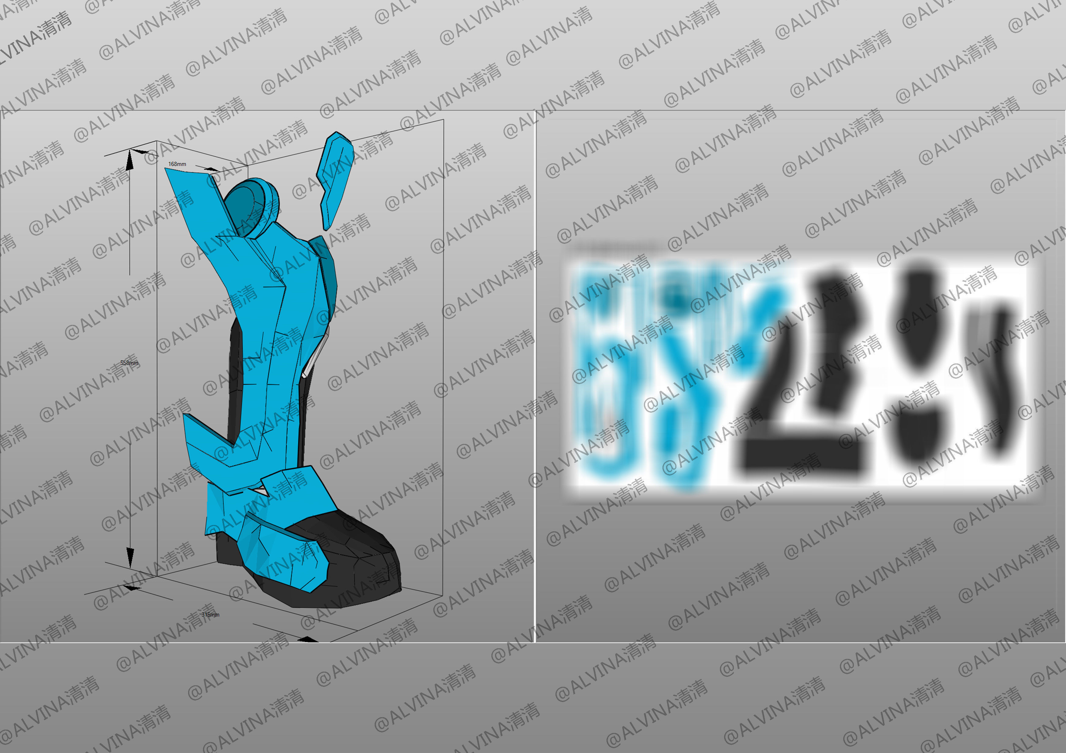 Kamen Rider Gotchard Armor - DIY Cosplay Pepakura Foam Template Low-poly 3D model_34