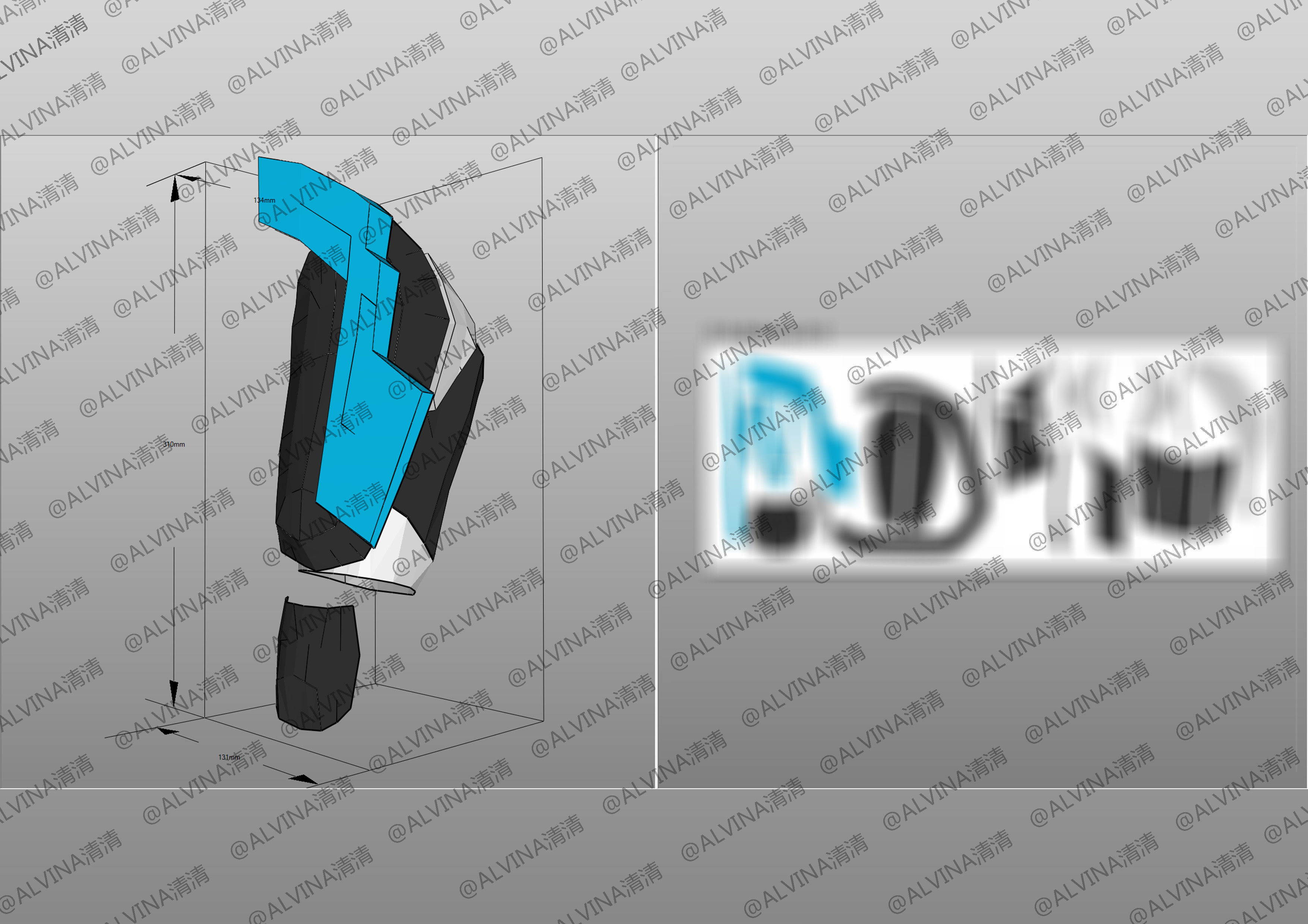 Kamen Rider Gotchard Armor - DIY Cosplay Pepakura Foam Template Low-poly 3D model_26