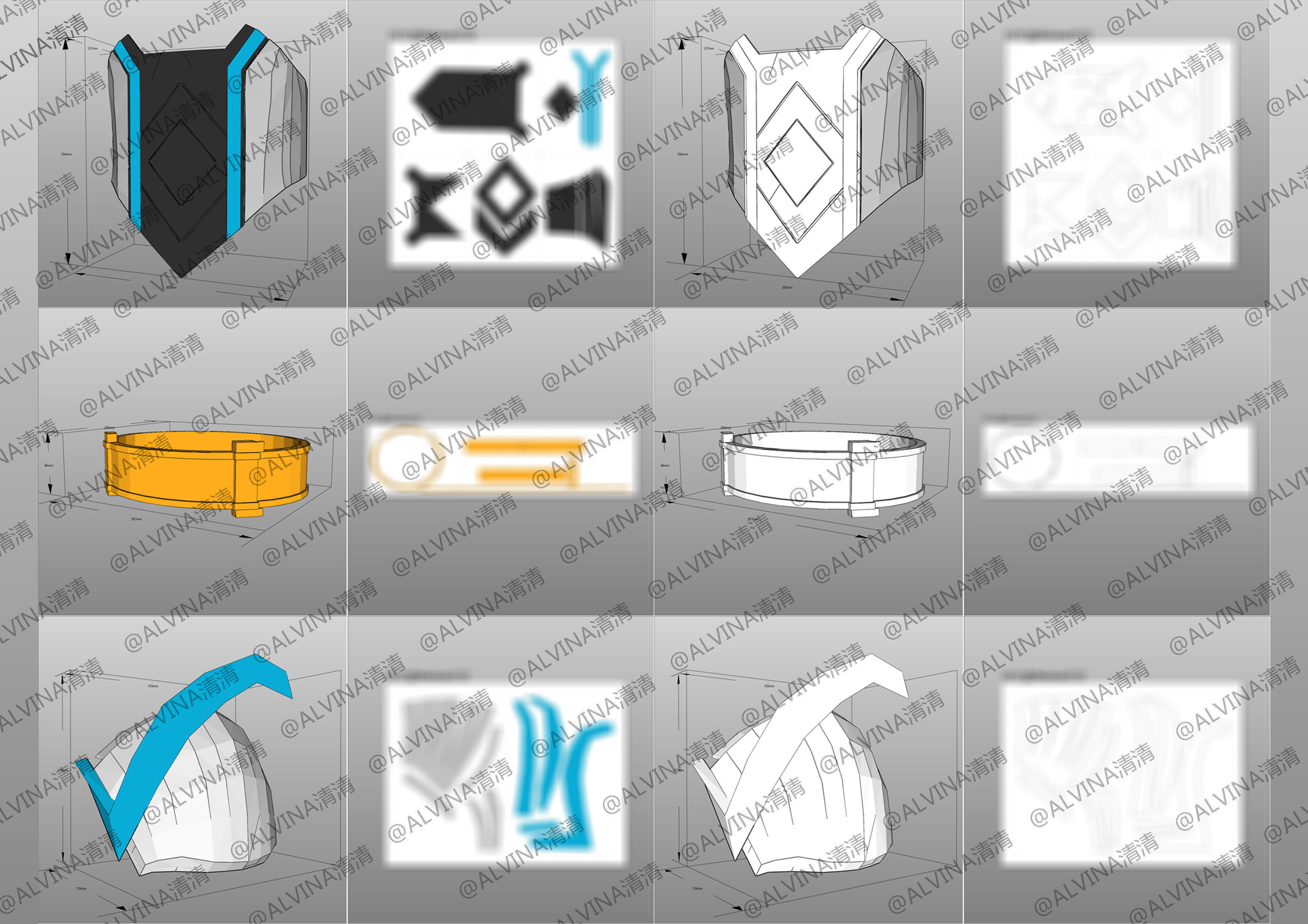 Kamen Rider Gotchard Armor - DIY Cosplay Pepakura Foam Template Low-poly 3D model_9