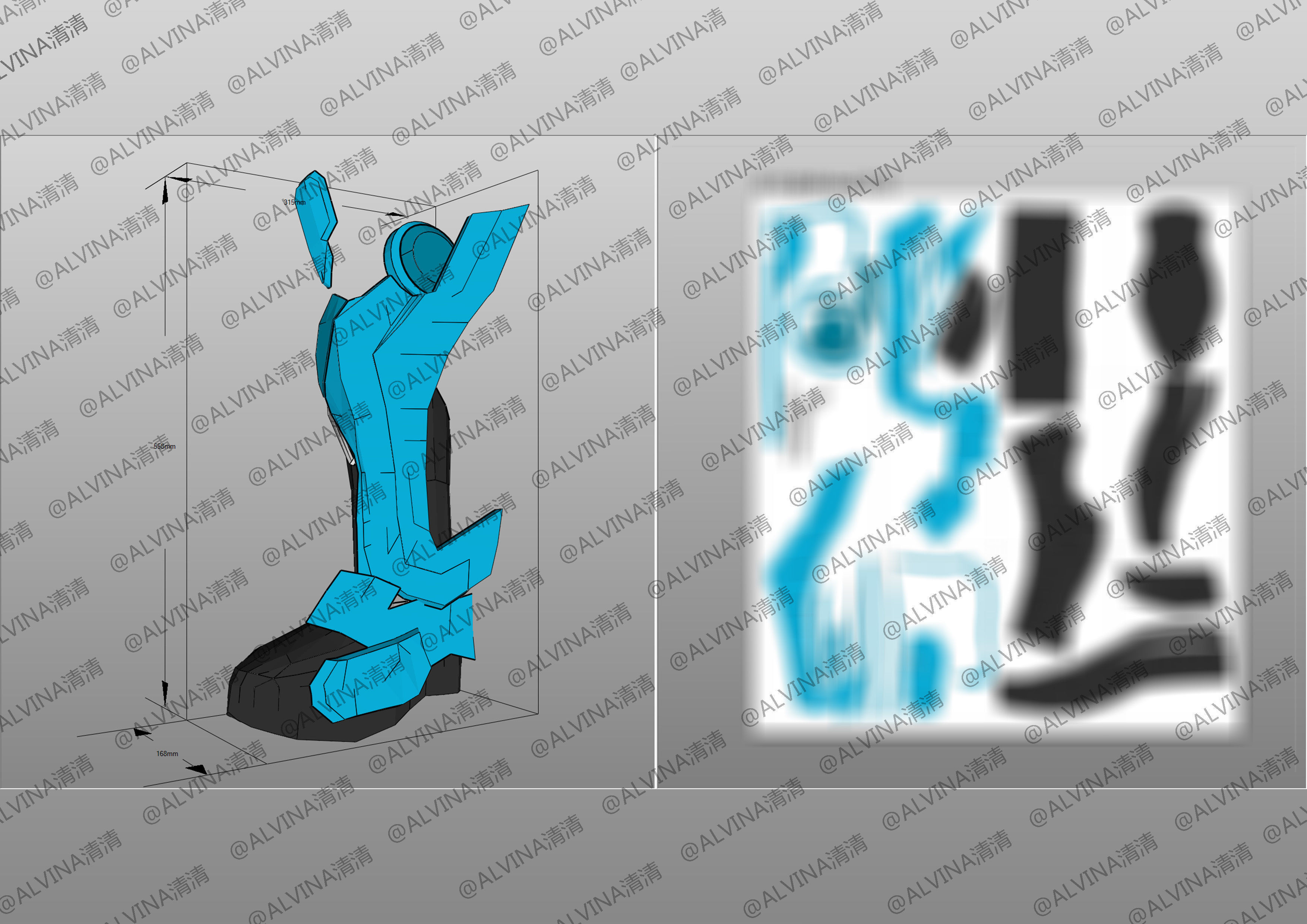 Kamen Rider Gotchard Armor - DIY Cosplay Pepakura Foam Template Low-poly 3D model_36