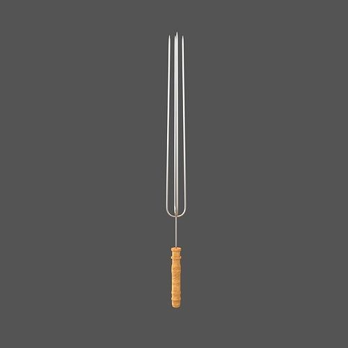 Barbecue Steel Needle v3 001 Low-poly 3D model