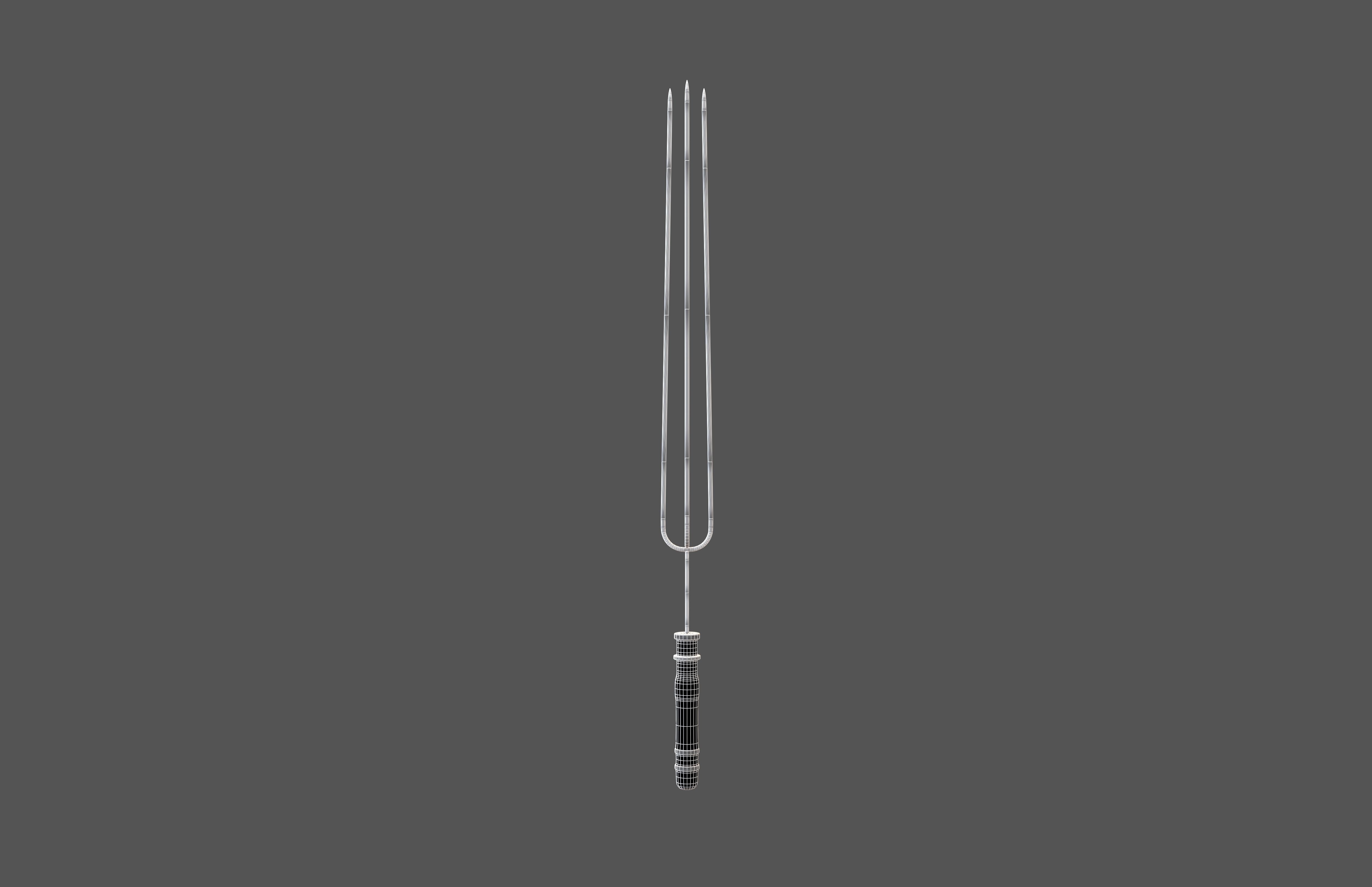 Barbecue Steel Needle v3 001 Low-poly 3D model_4