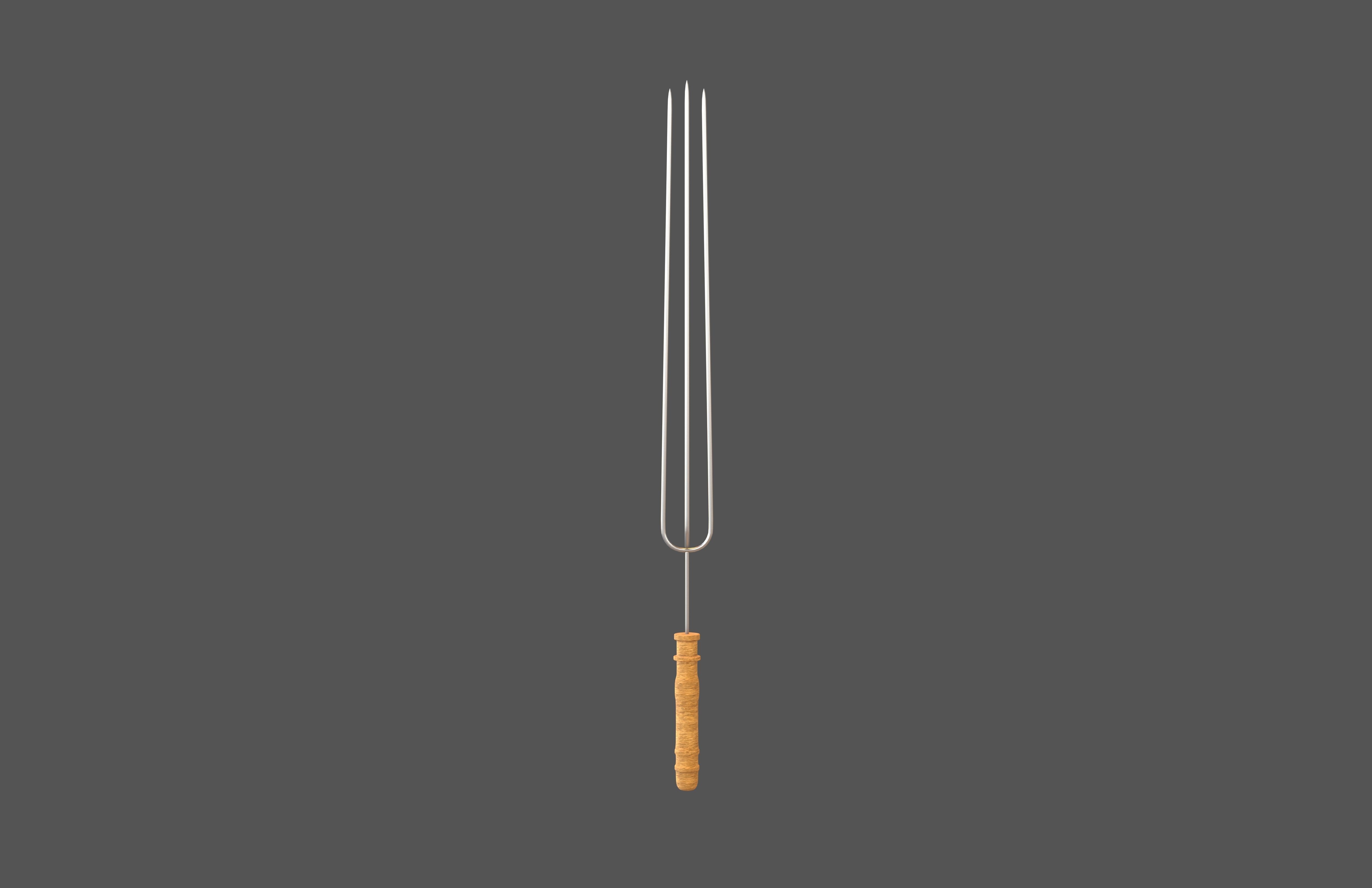 Barbecue Steel Needle v3 001 Low-poly 3D model_1