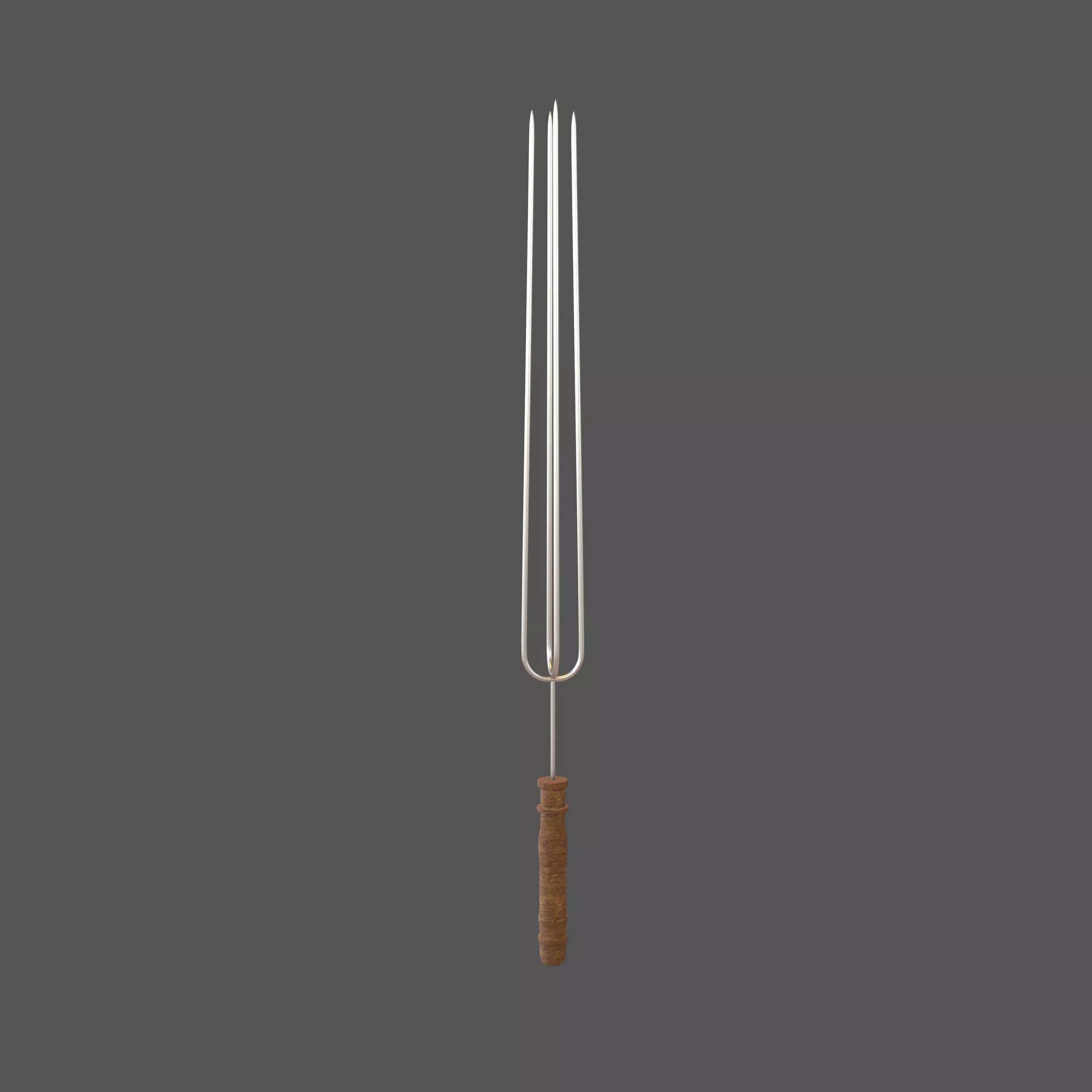 Barbecue Steel Needle v3 002 Low-poly 3D model