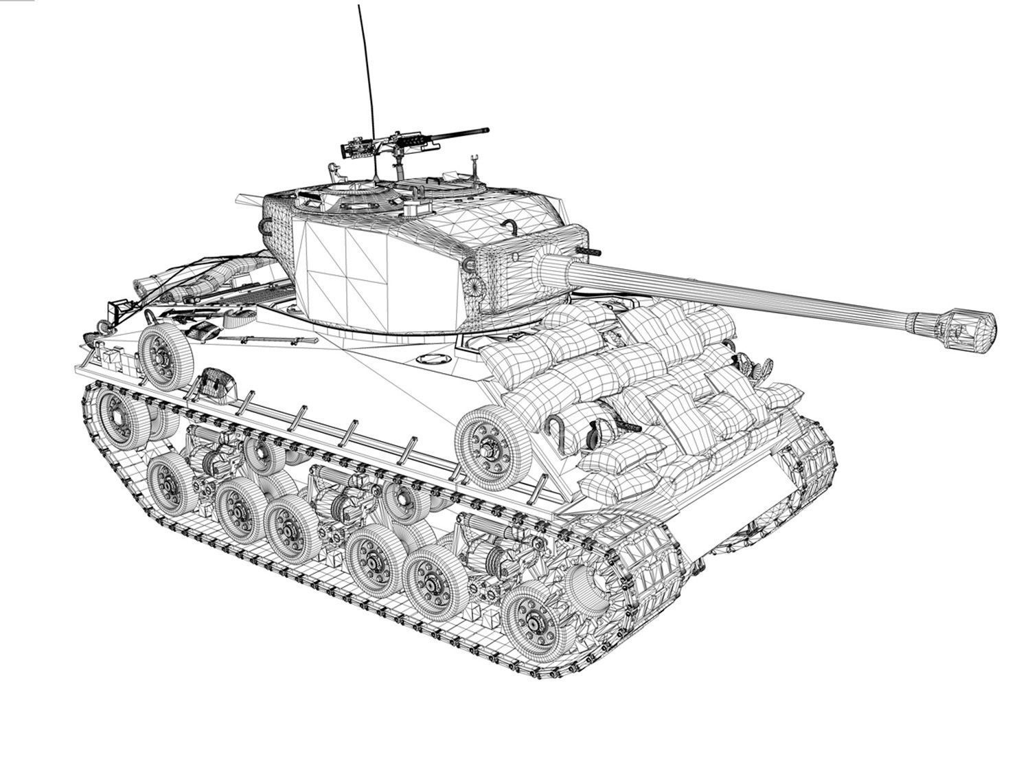 M4A3 Sherman - Collection 3D model_11
