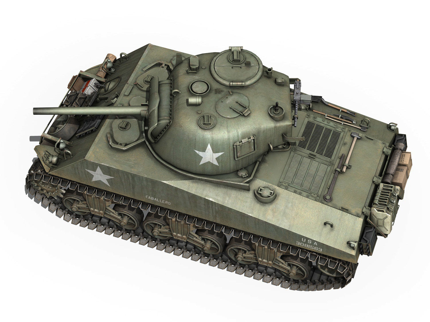 M4A3 Sherman - Collection 3D model_30