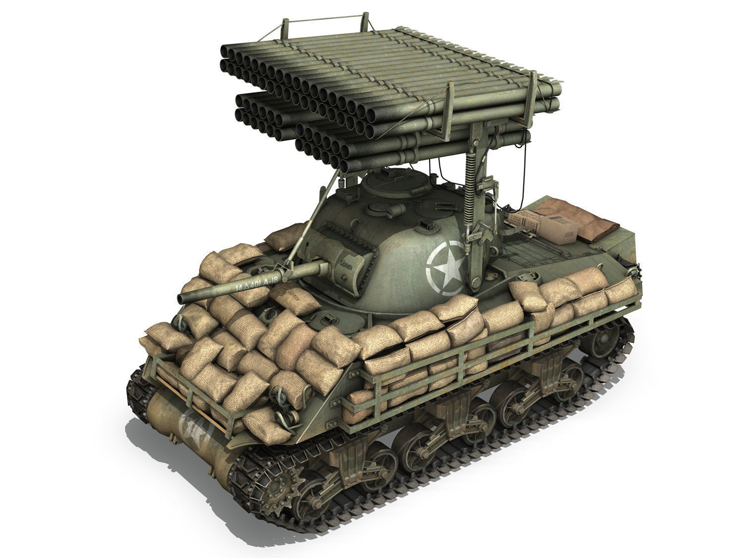 M4A3 Sherman - Collection 3D model_14