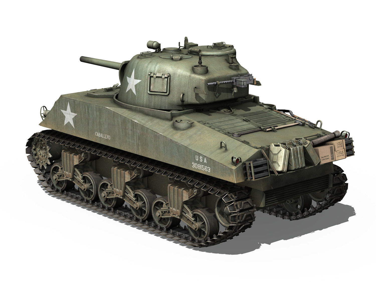 M4A3 Sherman - Collection 3D model_22