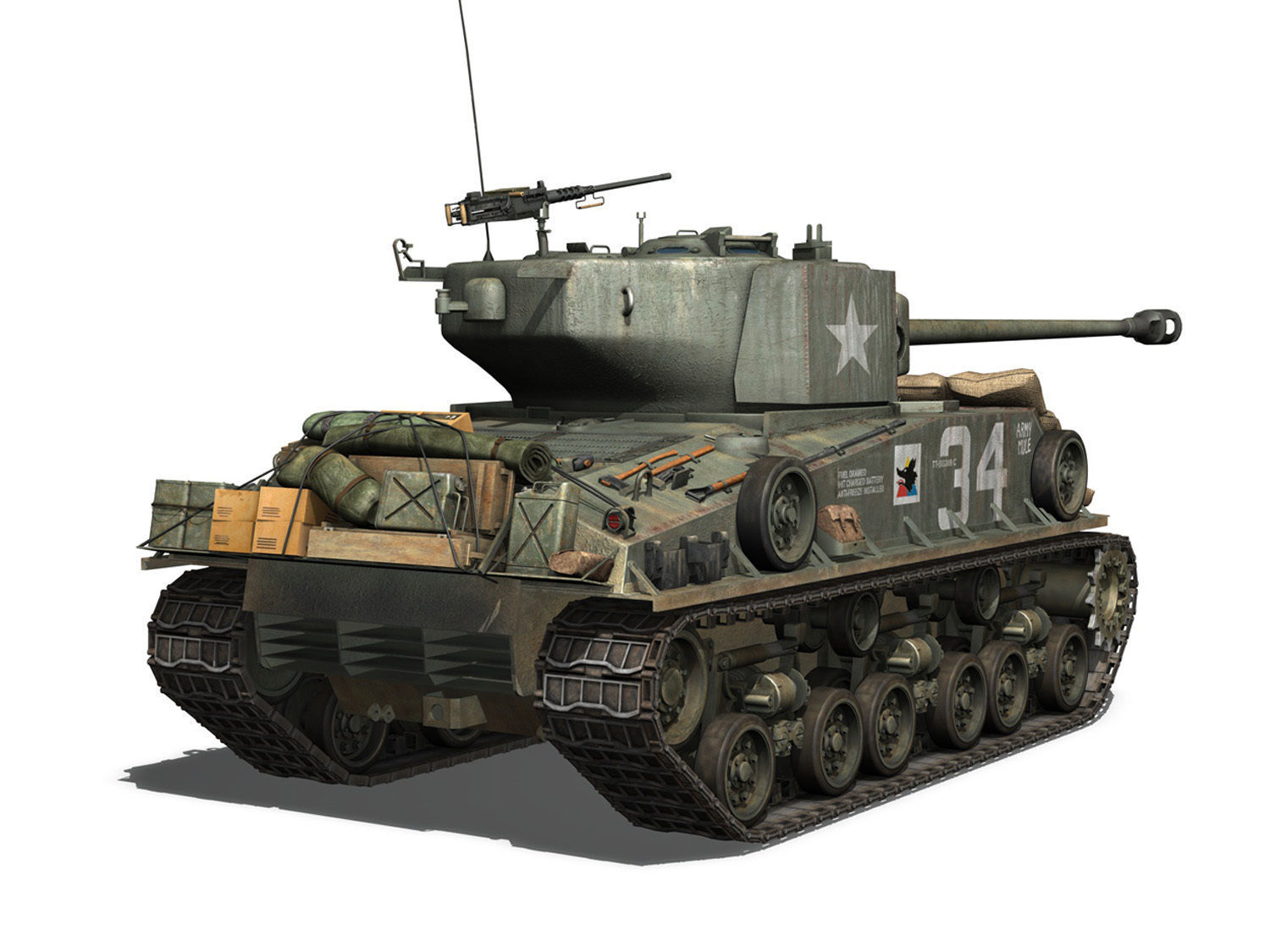 M4A3 Sherman - Collection 3D model_5