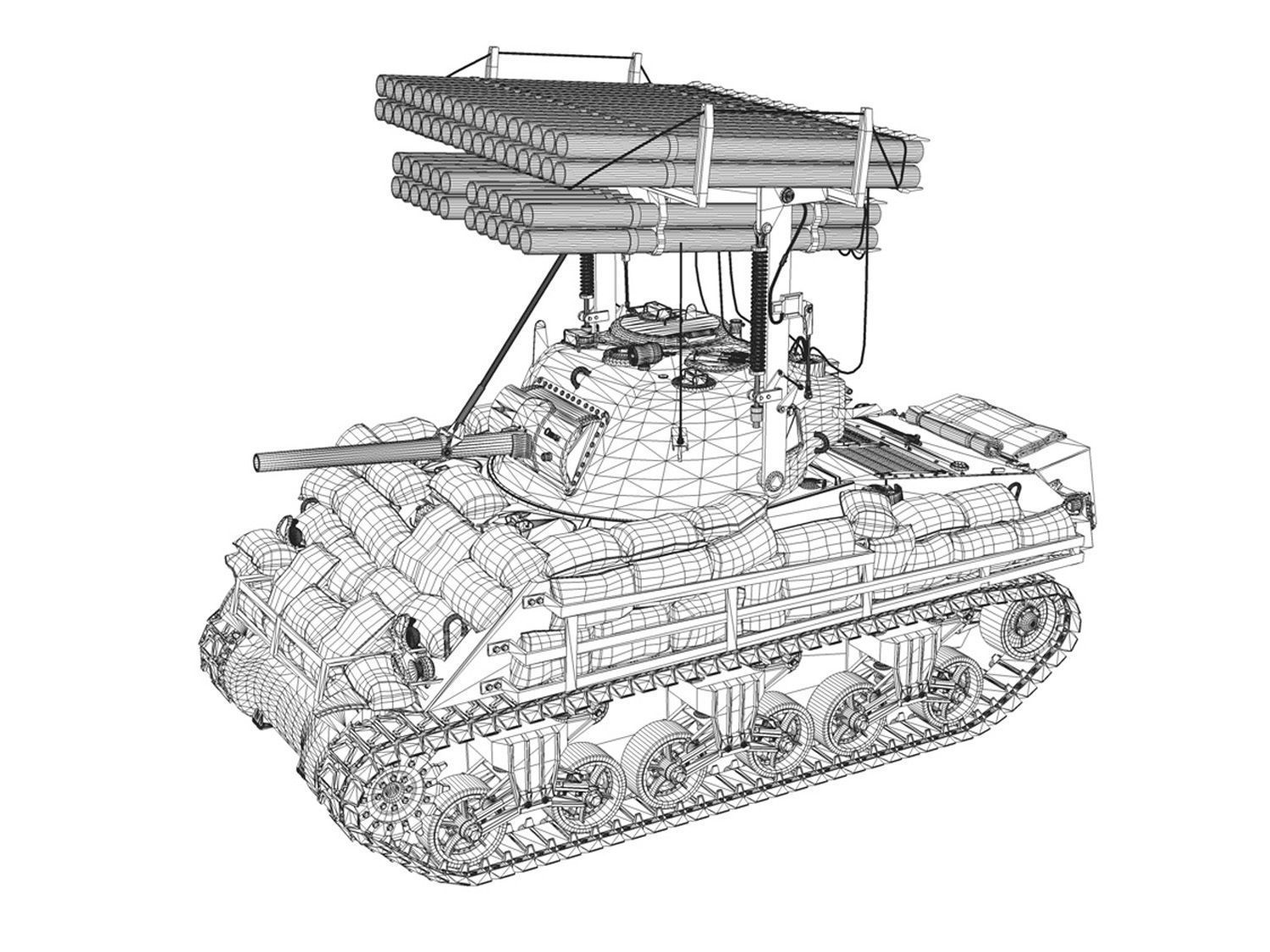 M4A3 Sherman - Collection 3D model_21
