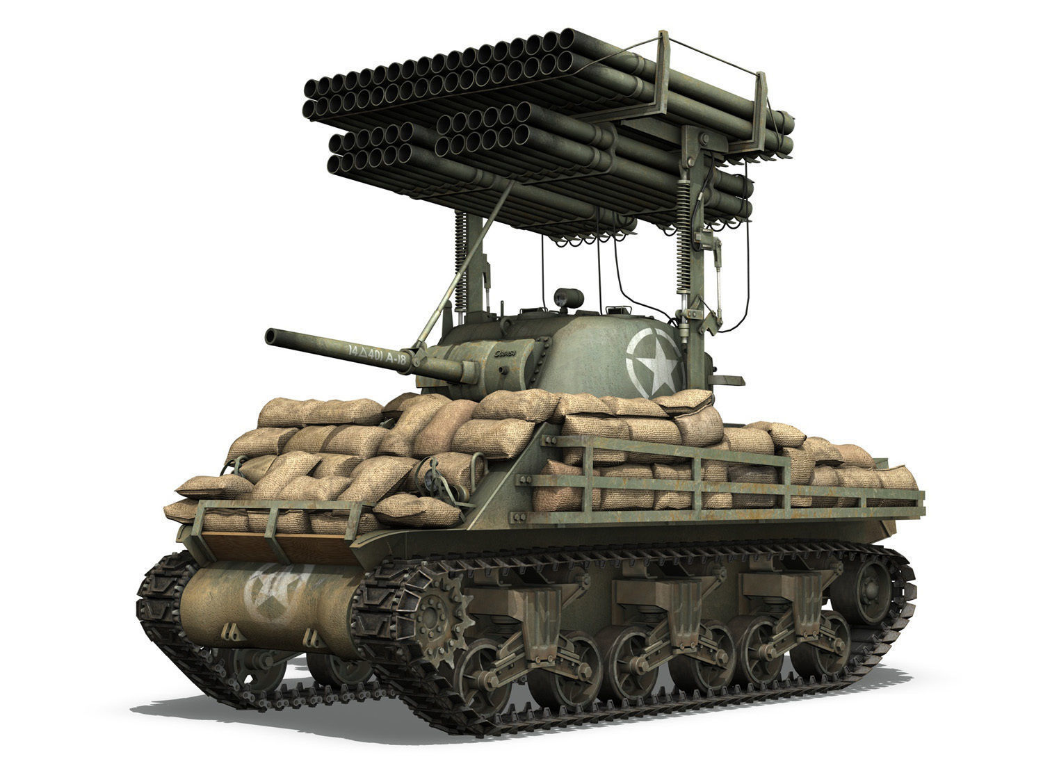 M4A3 Sherman - Collection 3D model_13