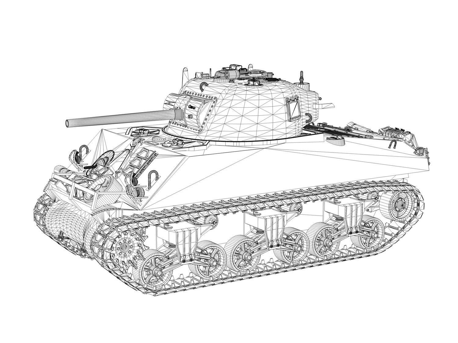 M4A3 Sherman - Collection 3D model_32
