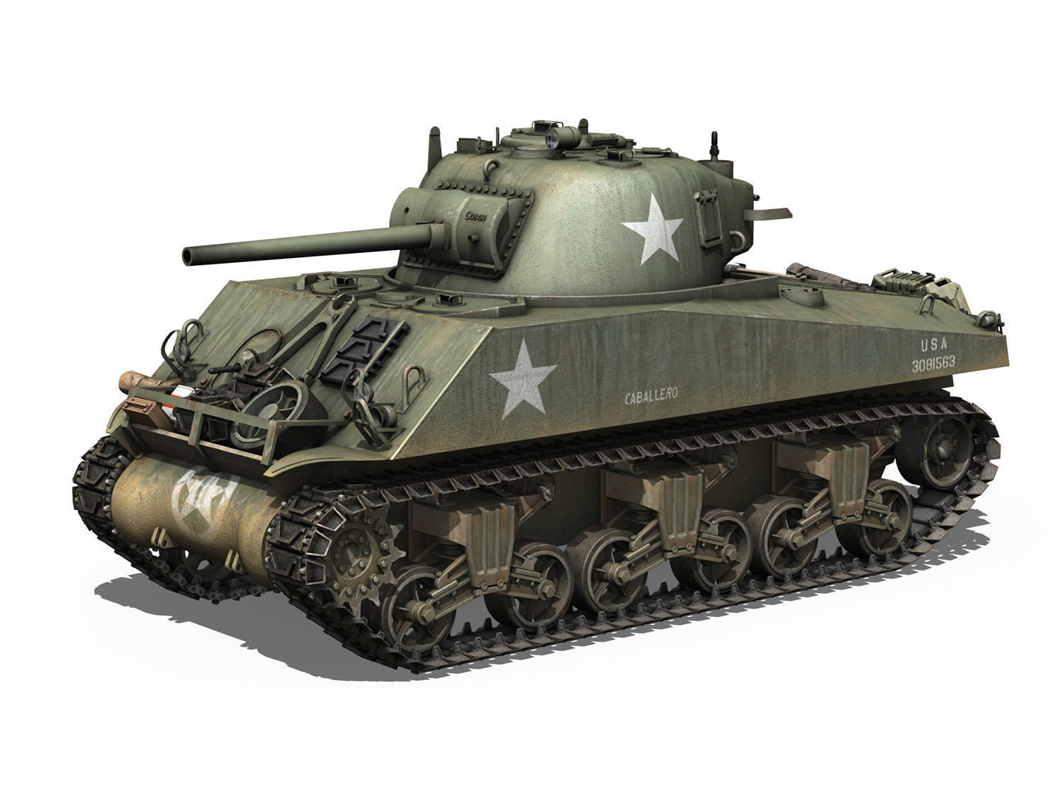 M4A3 Sherman - Collection 3D model_23