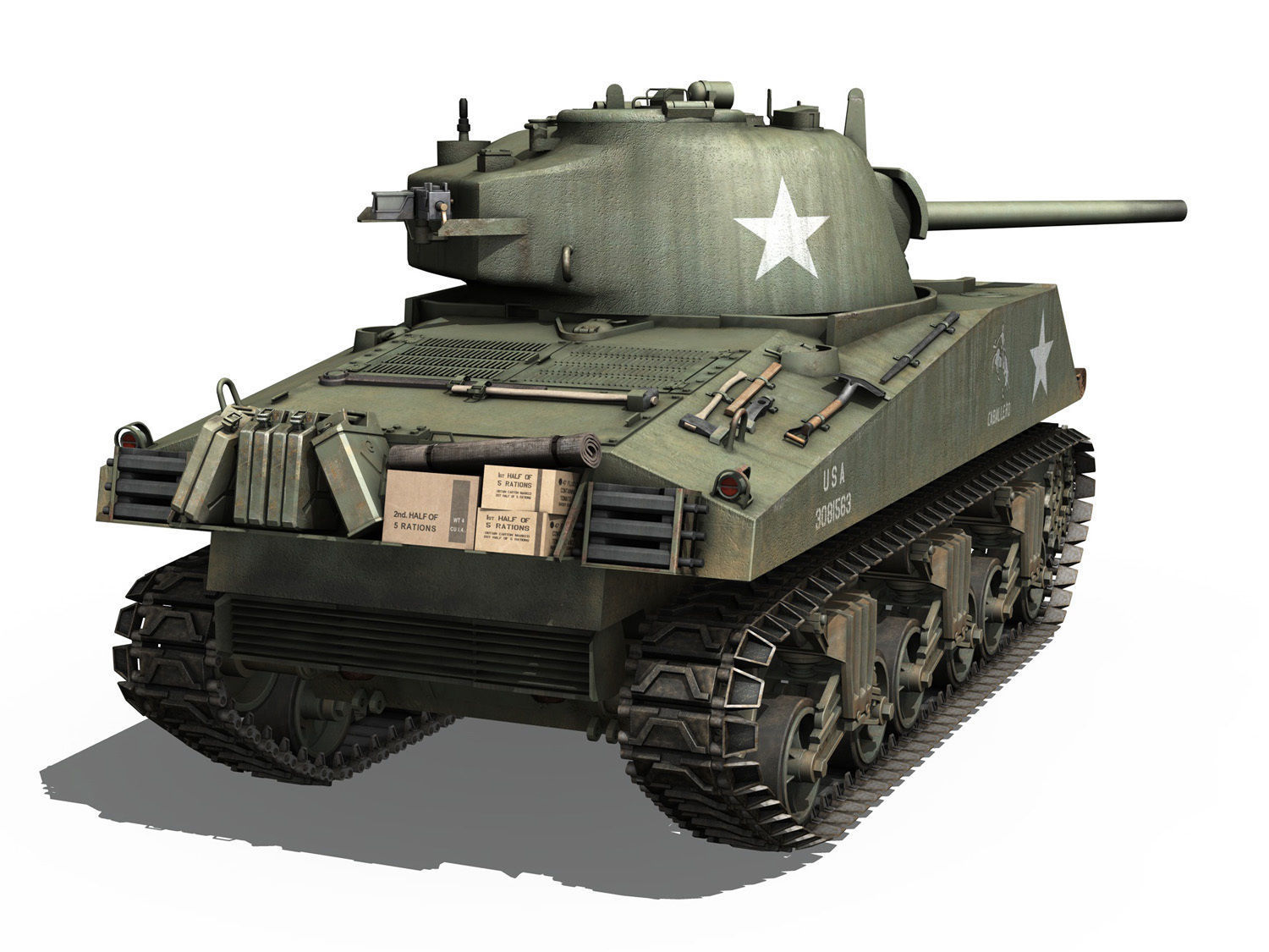 M4A3 Sherman - Collection 3D model_24