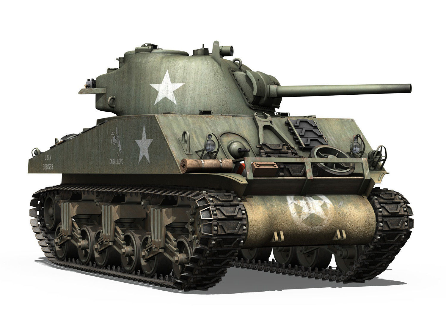 M4A3 Sherman - Collection 3D model_27