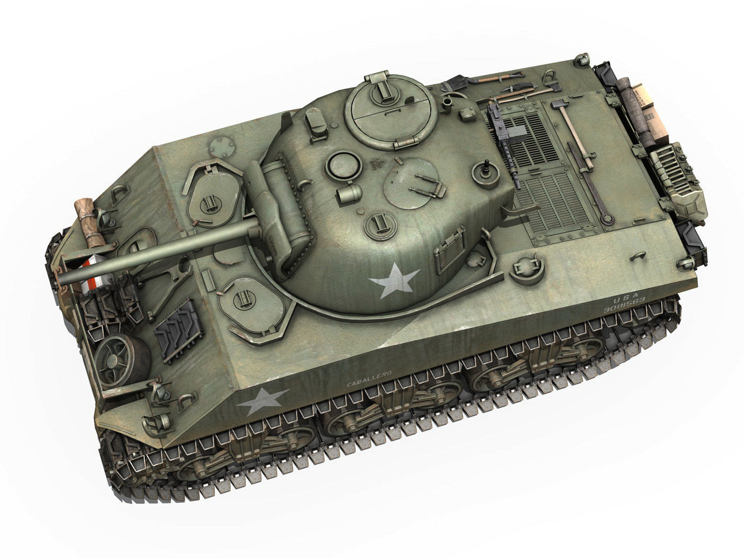 M4A3 Sherman - Collection 3D model_31