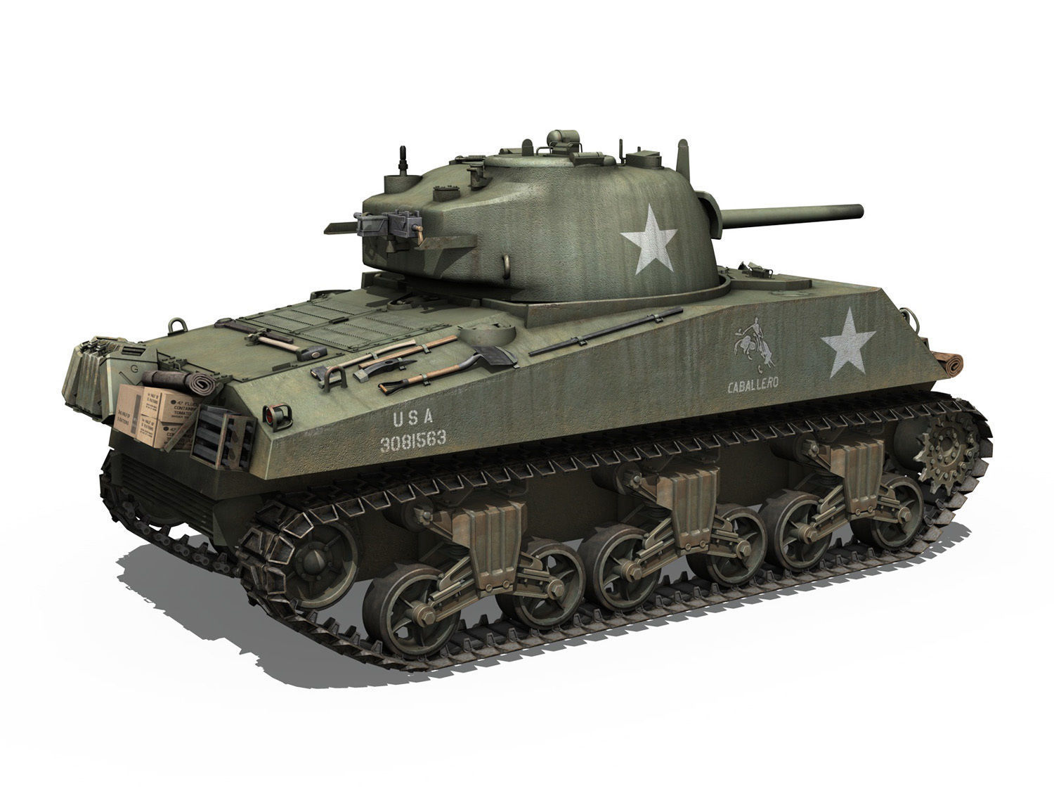 M4A3 Sherman - Collection 3D model_25