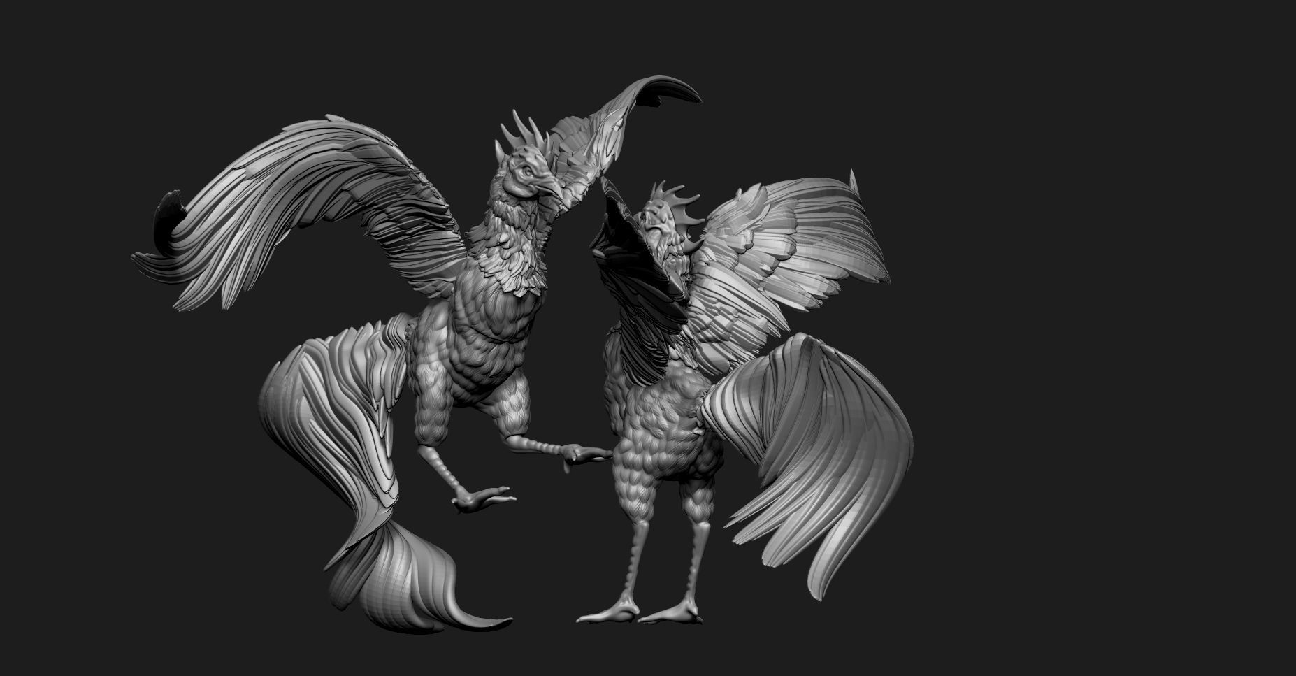 ROOSTER FIGHTING 3D print model_3