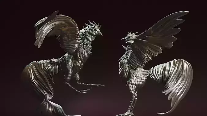 ROOSTER FIGHTING 3D print model