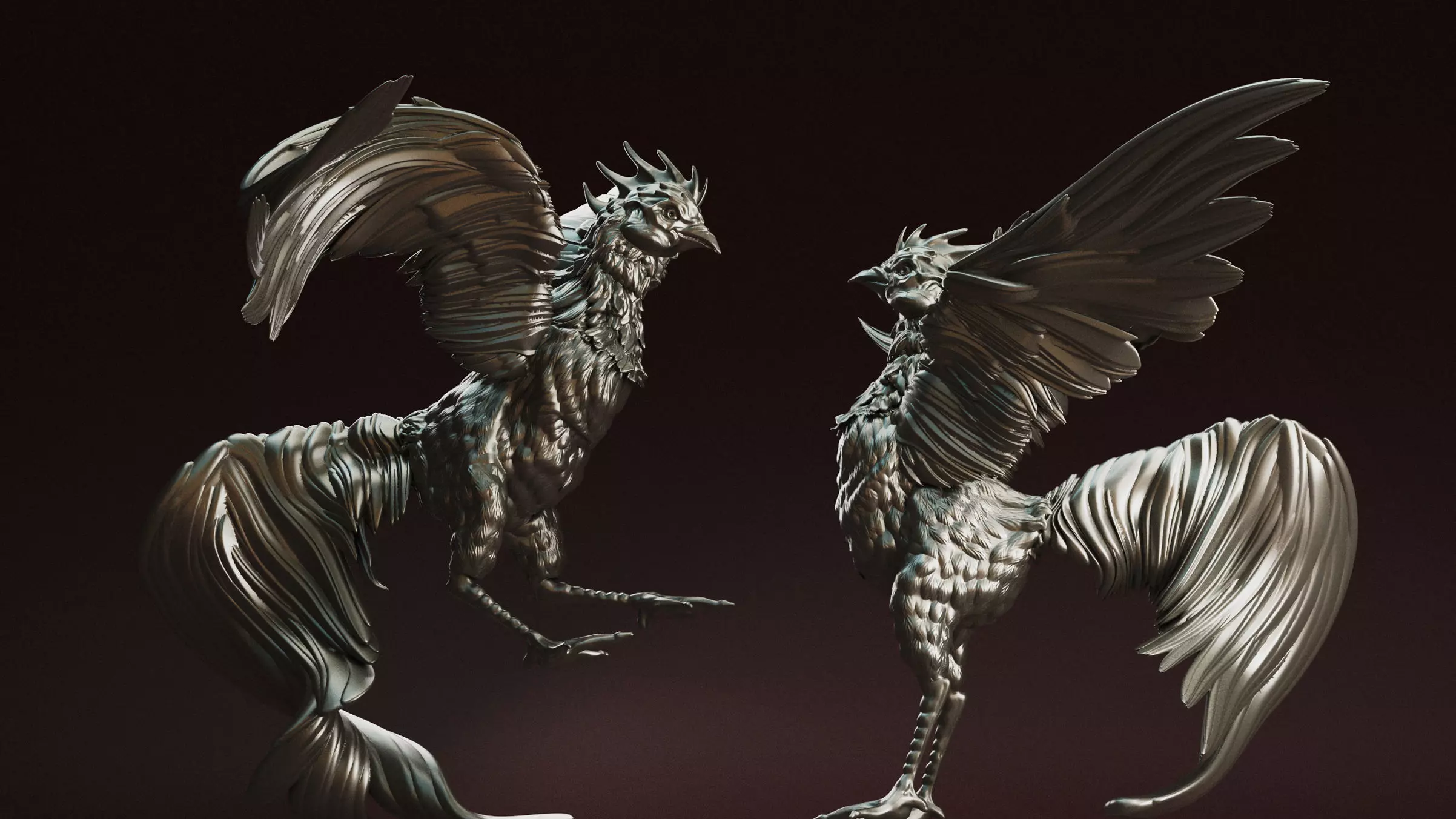 ROOSTER FIGHTING 3D print model_0