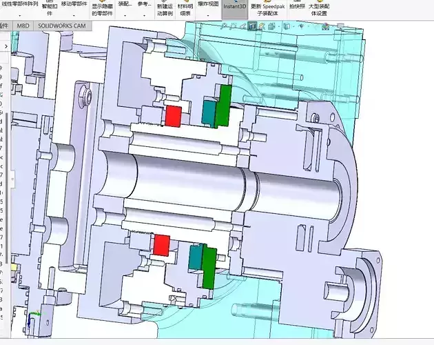 Turning and milling B axis swing head and S spindle HSK-A100 3D model