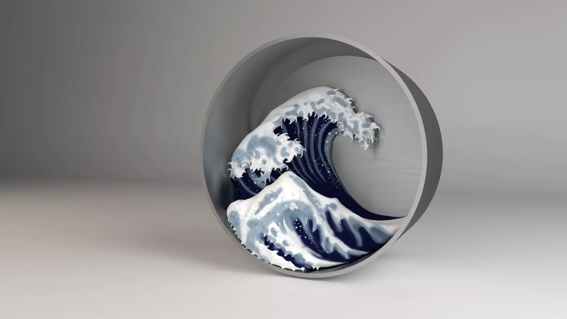The Great Wave off Kanagawa Low-poly 3D model_0