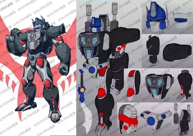 Transformers FTF Optimus Primal Armor - DIY Cosplay Pepakura Low-poly 3D model Transformers FTF Optimus Primal Armor - DIY Cosplay Pepakura Low-poly 3D model