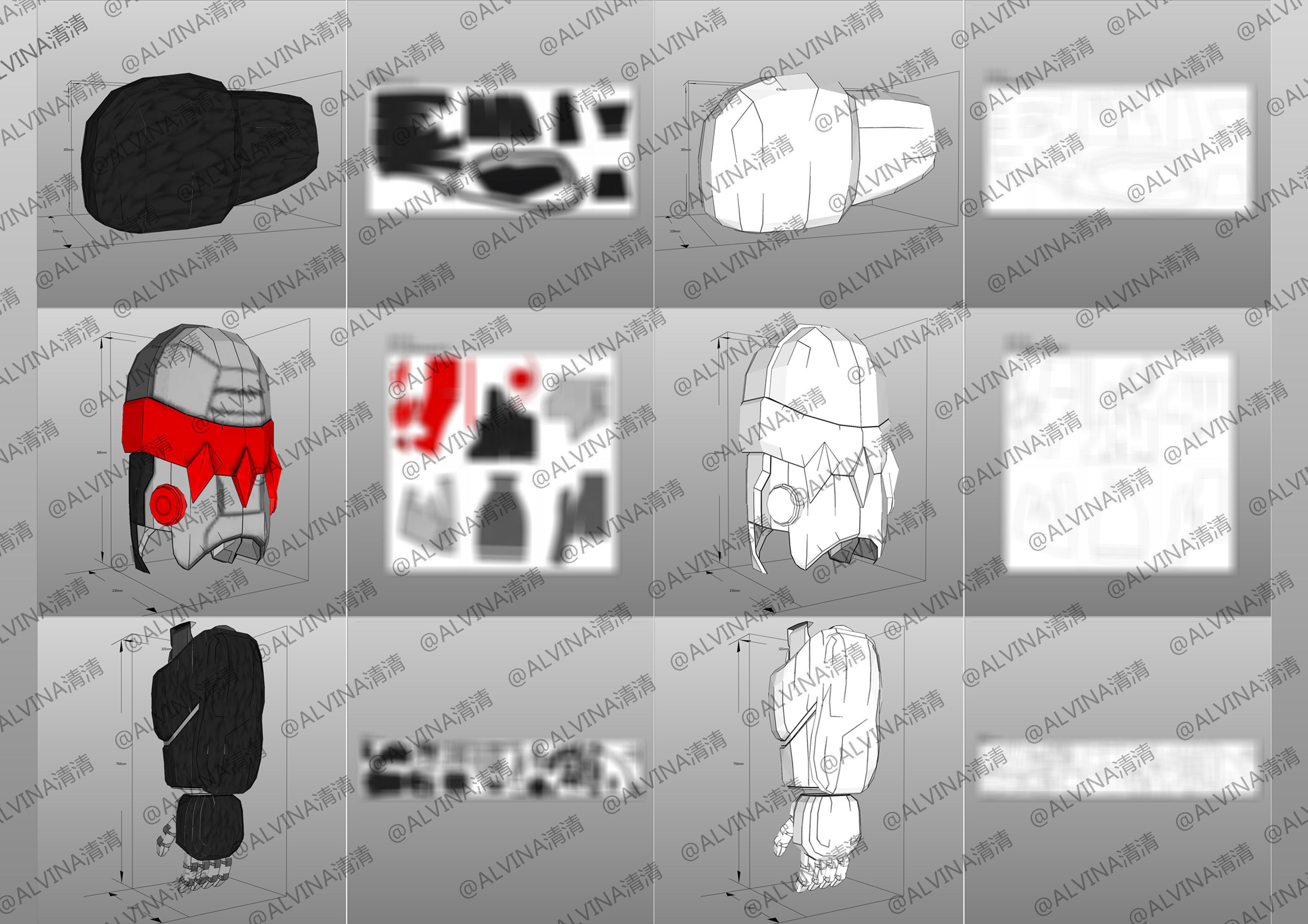 Transformers FTF Optimus Primal Armor - DIY Cosplay Pepakura Low-poly 3D model_4