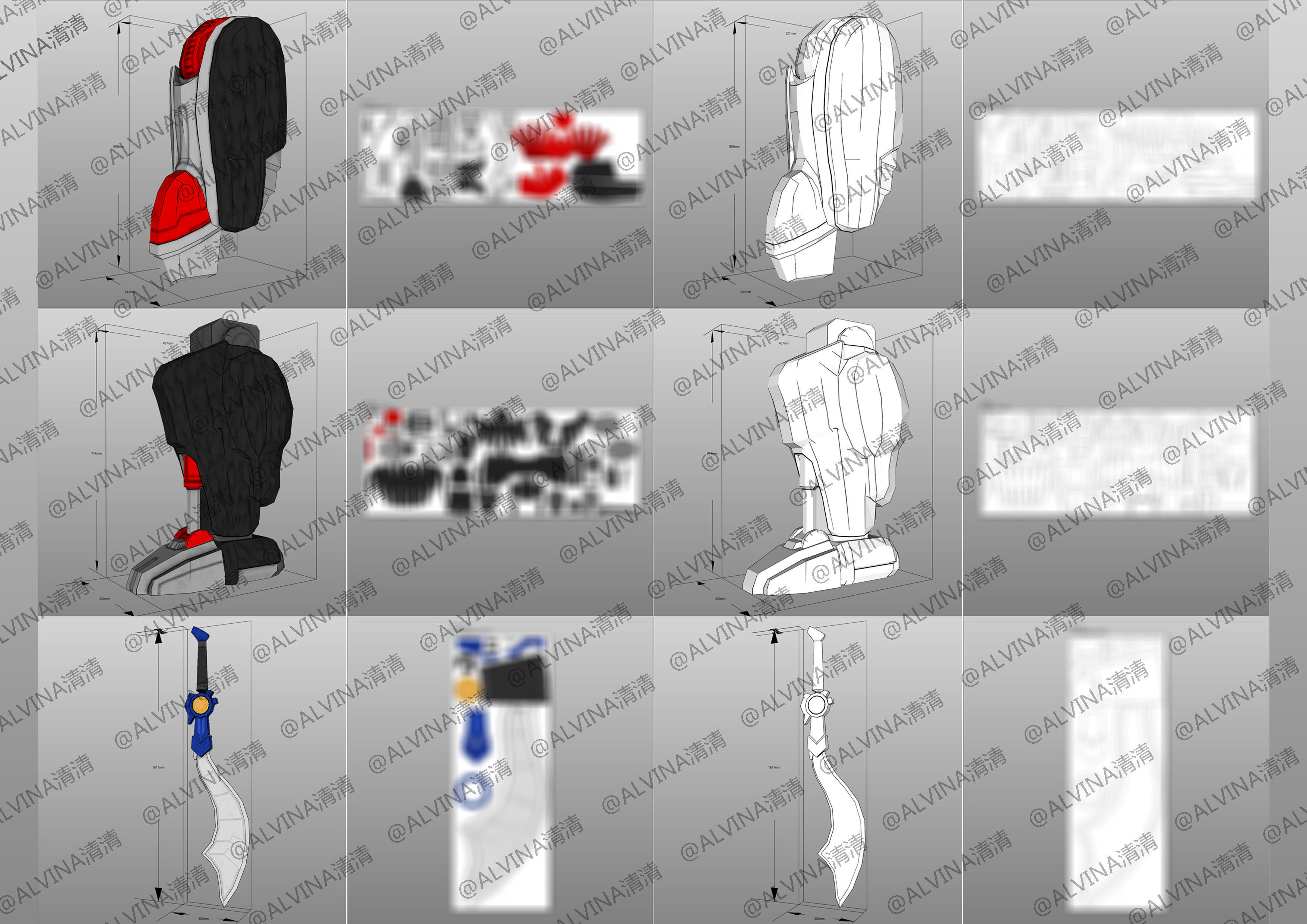 Transformers FTF Optimus Primal Armor - DIY Cosplay Pepakura Low-poly 3D model_5