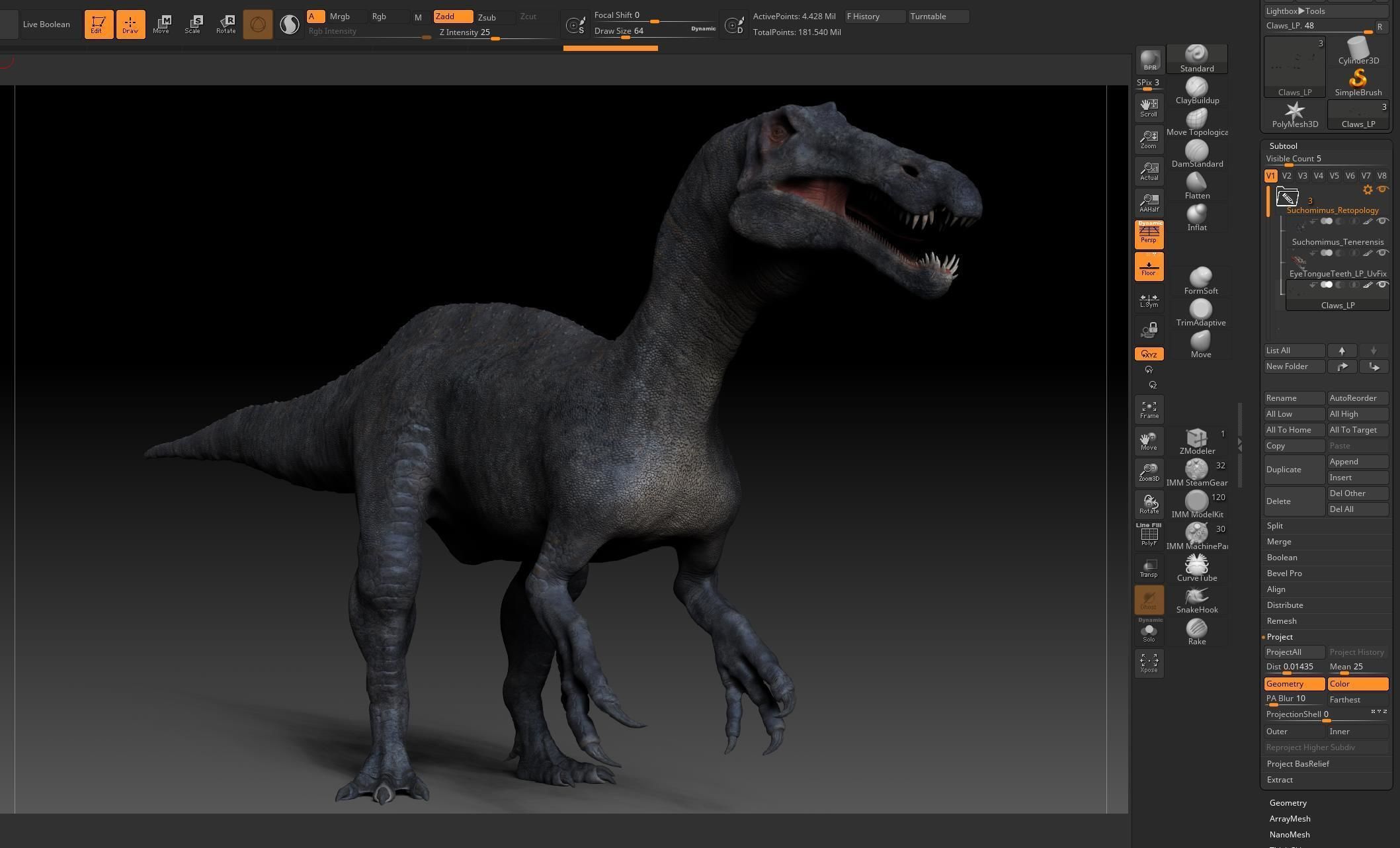 Dinosaur Suchomimus Tenerensis Sculpt Project 3D model_5