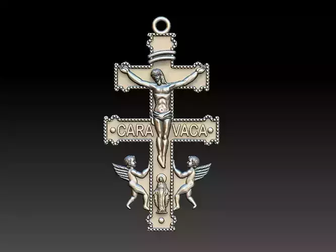 Cross Of Caravaca Burgundy 3D print model